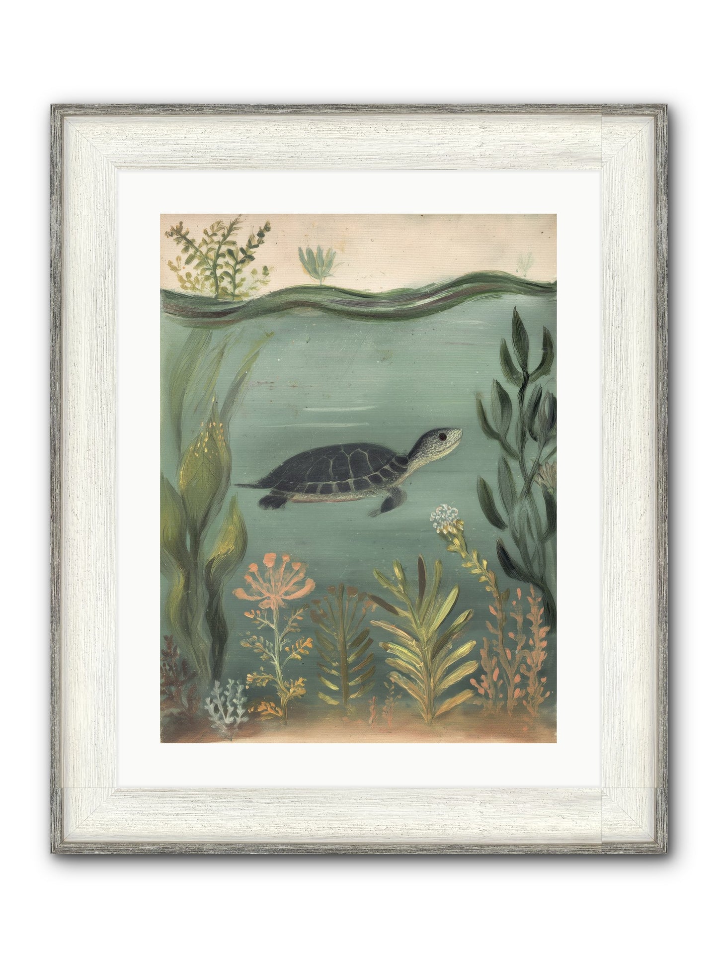 Emerald Sanctuary Framed Print - Driftwood White 18x24