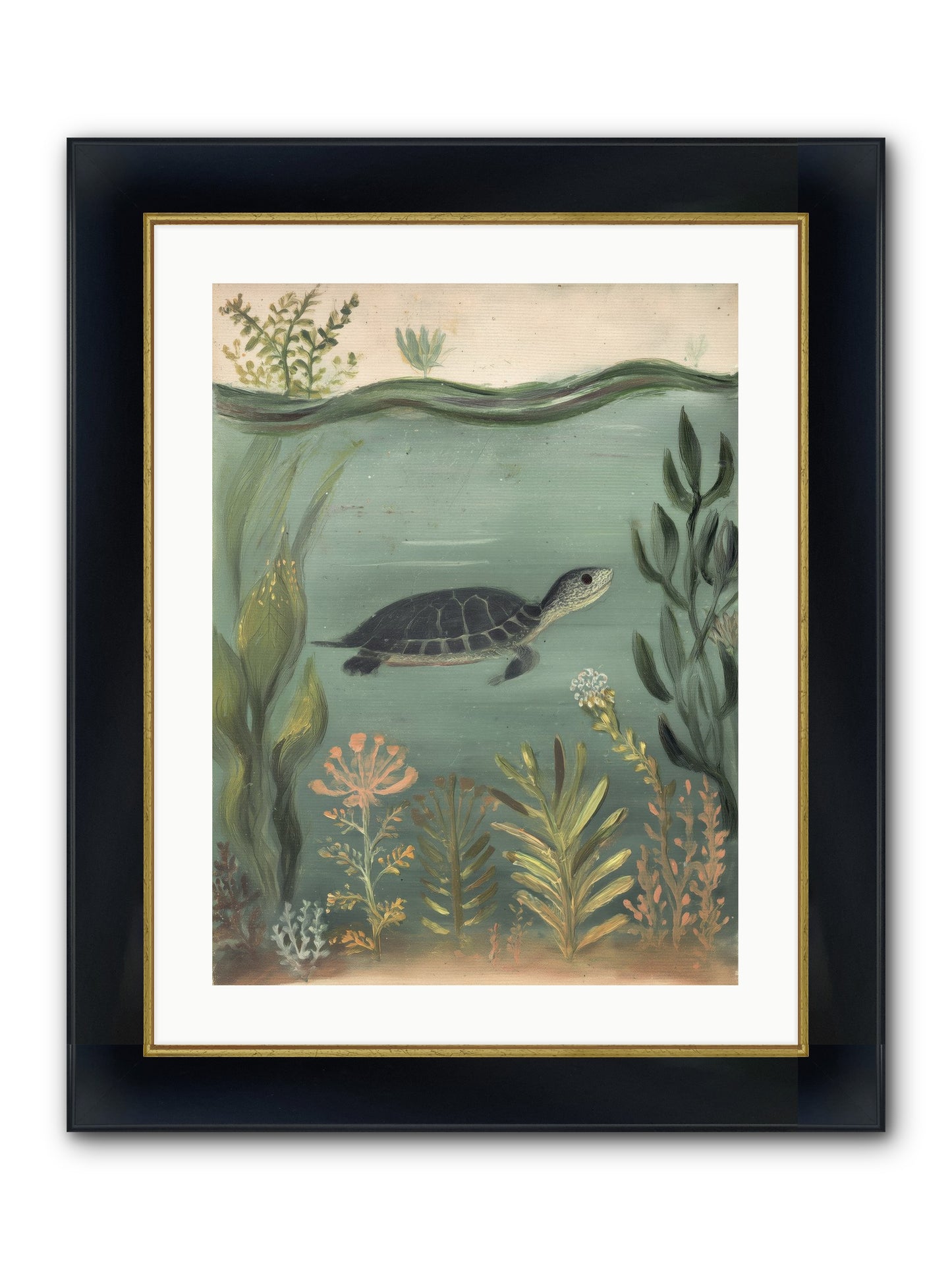 Emerald Sanctuary Framed Print - Wide Black w/Gold 18x24