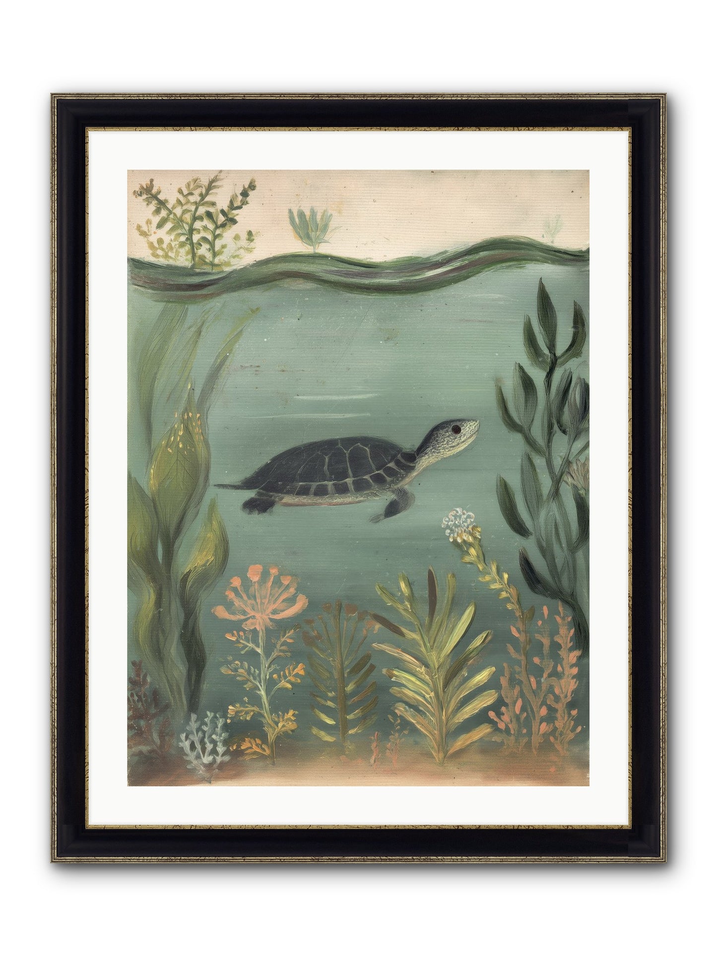 Emerald Sanctuary Framed Print - Black & Gold 24x32