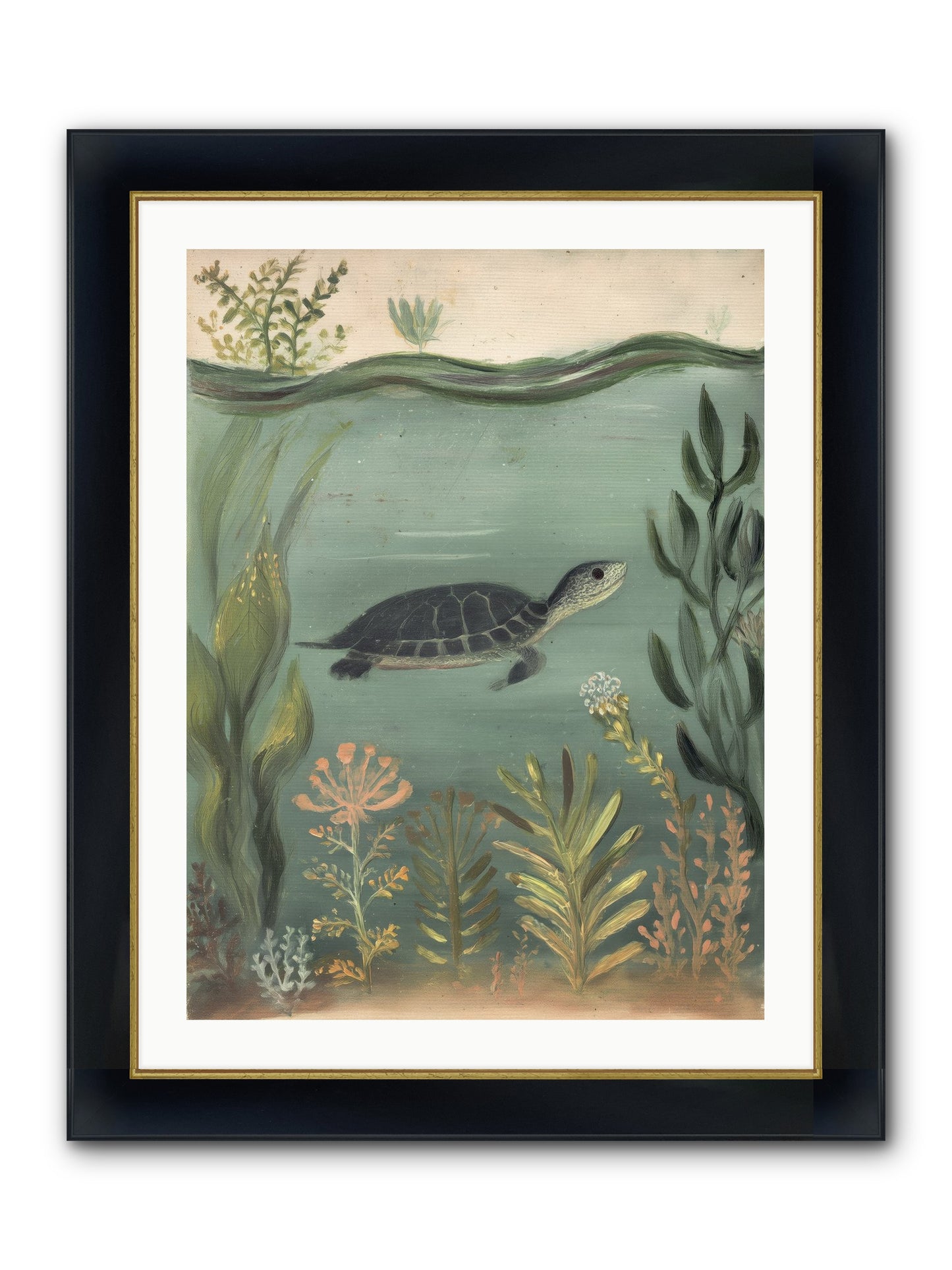 Emerald Sanctuary Framed Print - Wide Black w/Gold 24x32