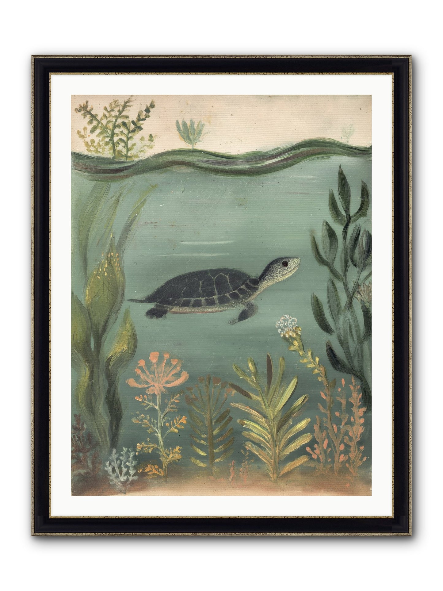 Emerald Sanctuary Framed Print - Black & Gold 30x40