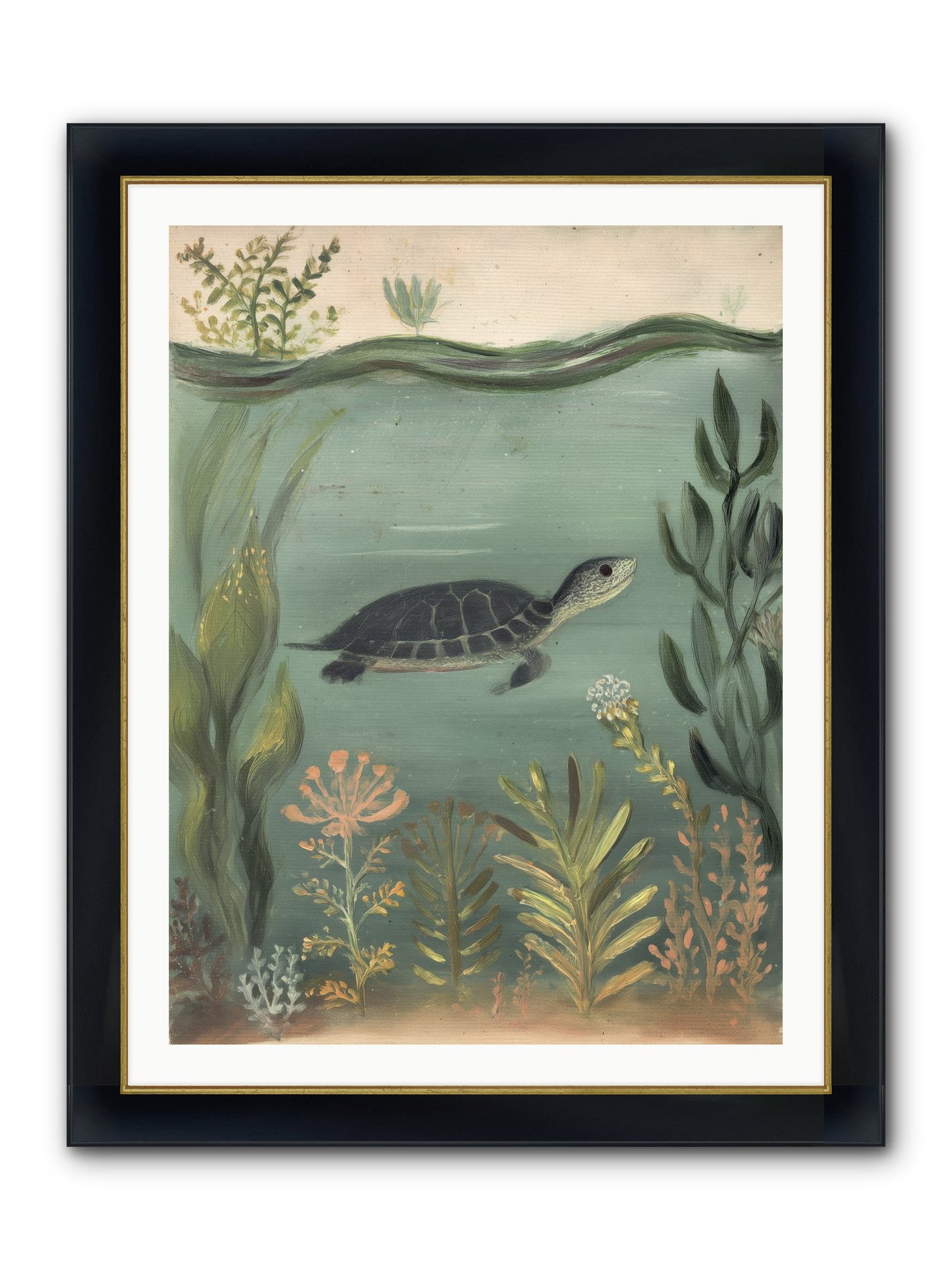 Emerald Sanctuary Framed Print - Wide Black w/Gold 30x40