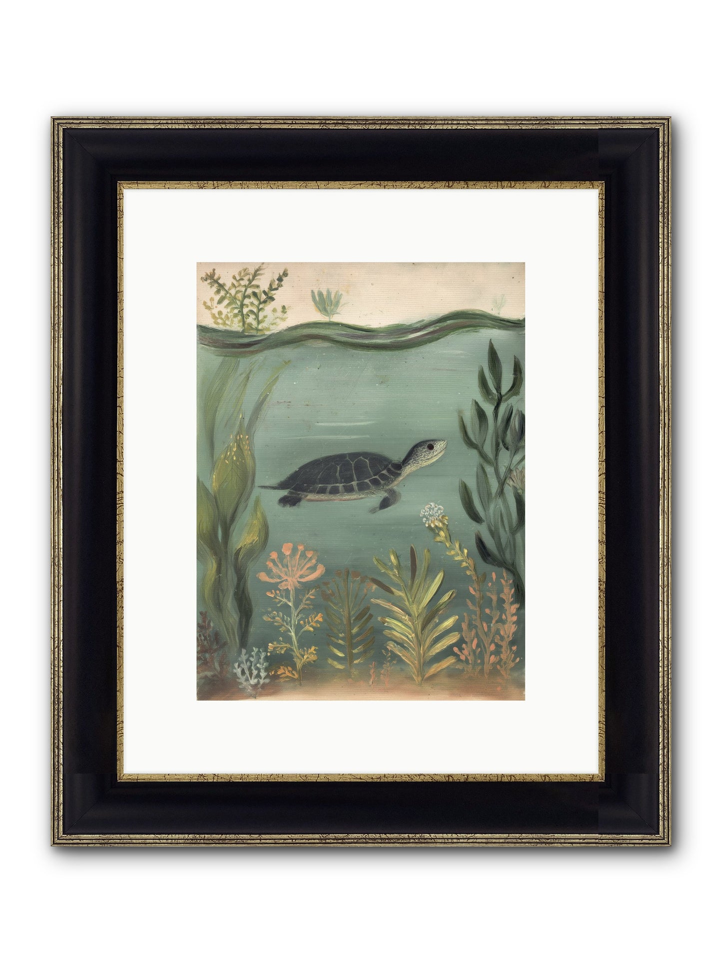 Emerald Sanctuary Framed Print - Black & Gold 9x12