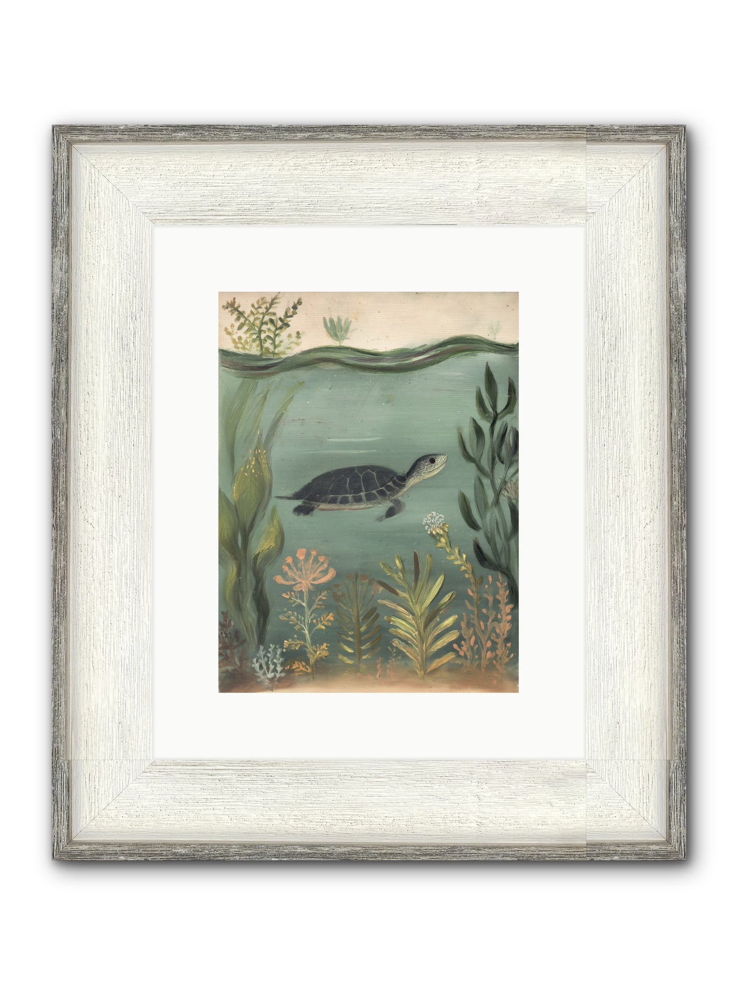 Emerald Sanctuary Framed Print - Driftwood White 9x12