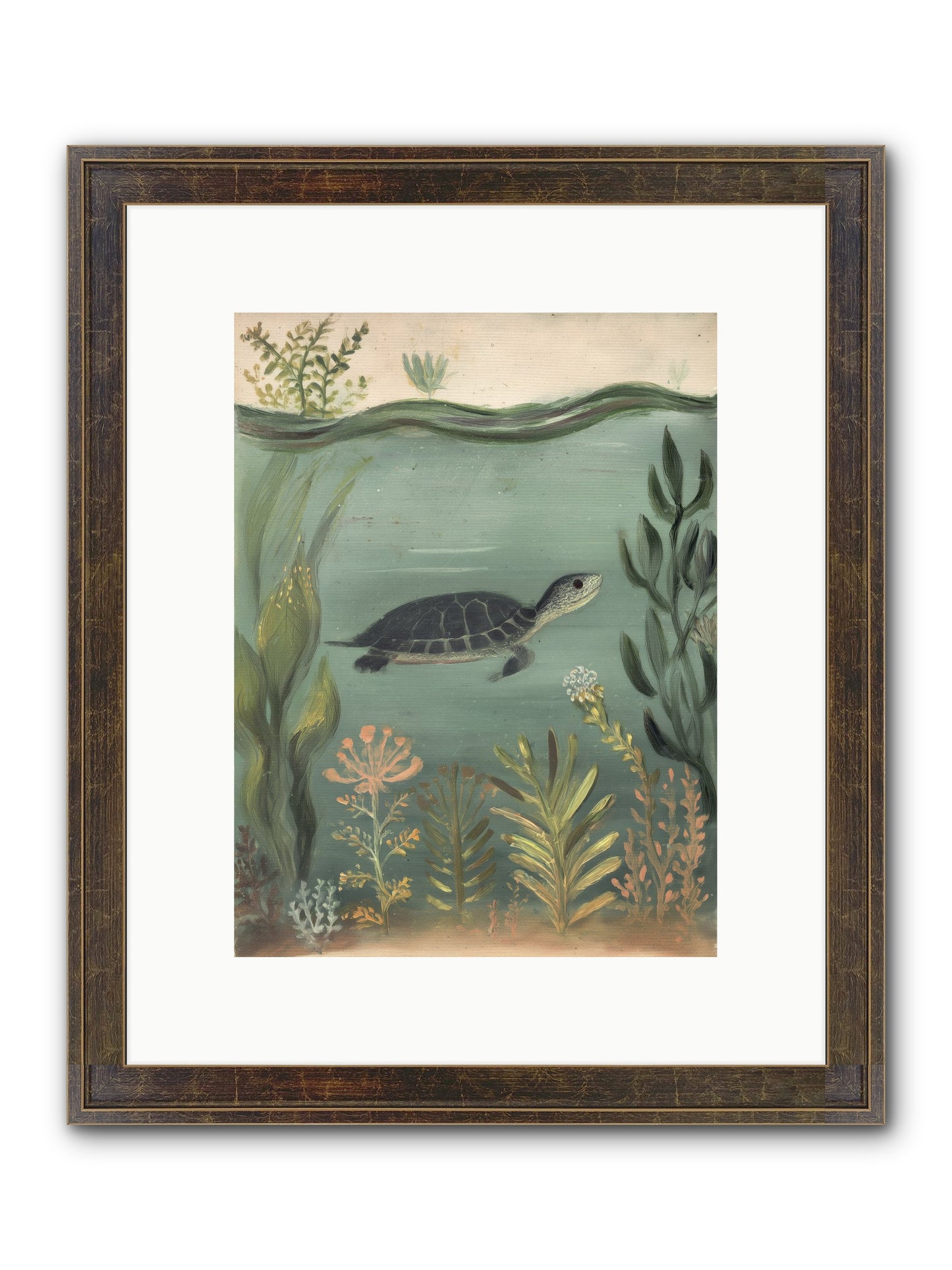 Emerald Sanctuary Framed Print - Slimwoods Black/Gold 9x12