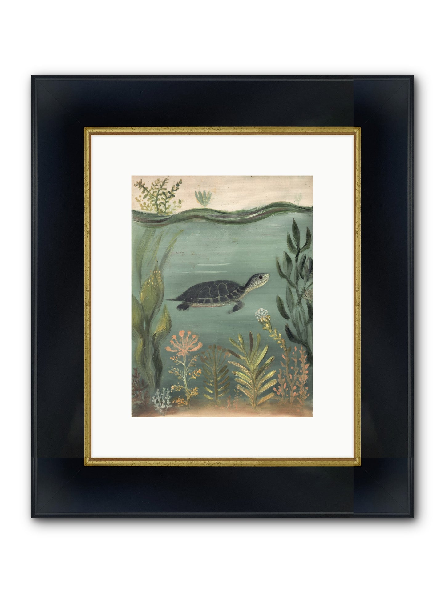 Emerald Sanctuary Framed Print - Wide Black w/Gold 9x12