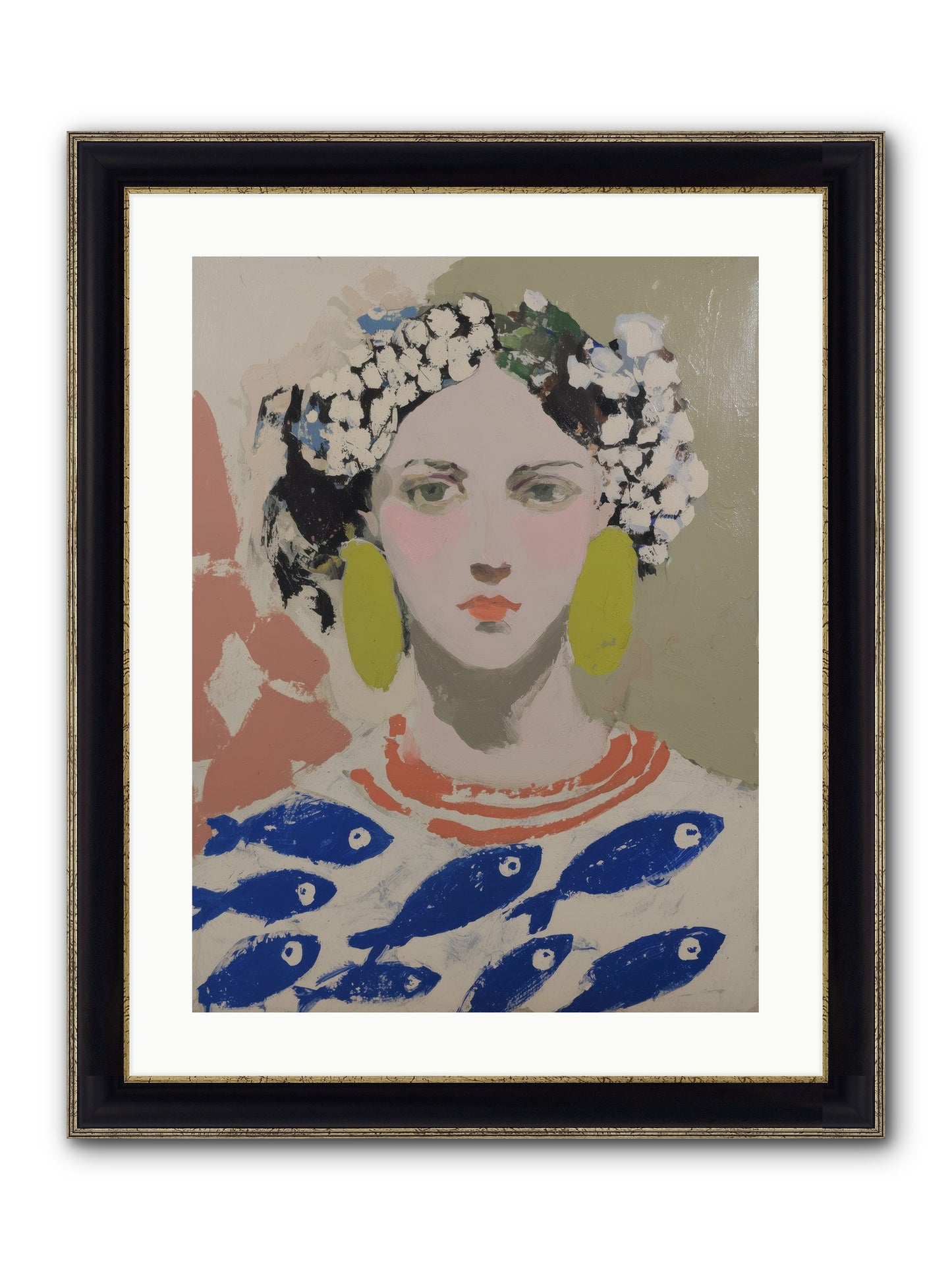 Empress Of Riviera Tables Framed Print - Black & Gold 18x24