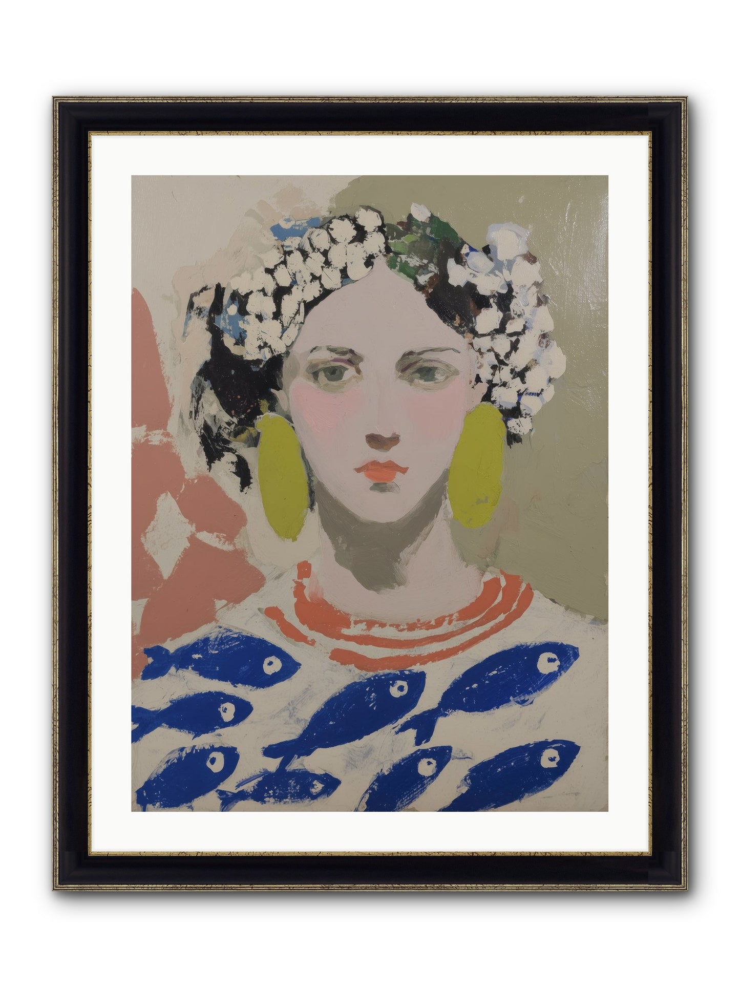 Empress Of Riviera Tables Framed Print - Black & Gold 24x32