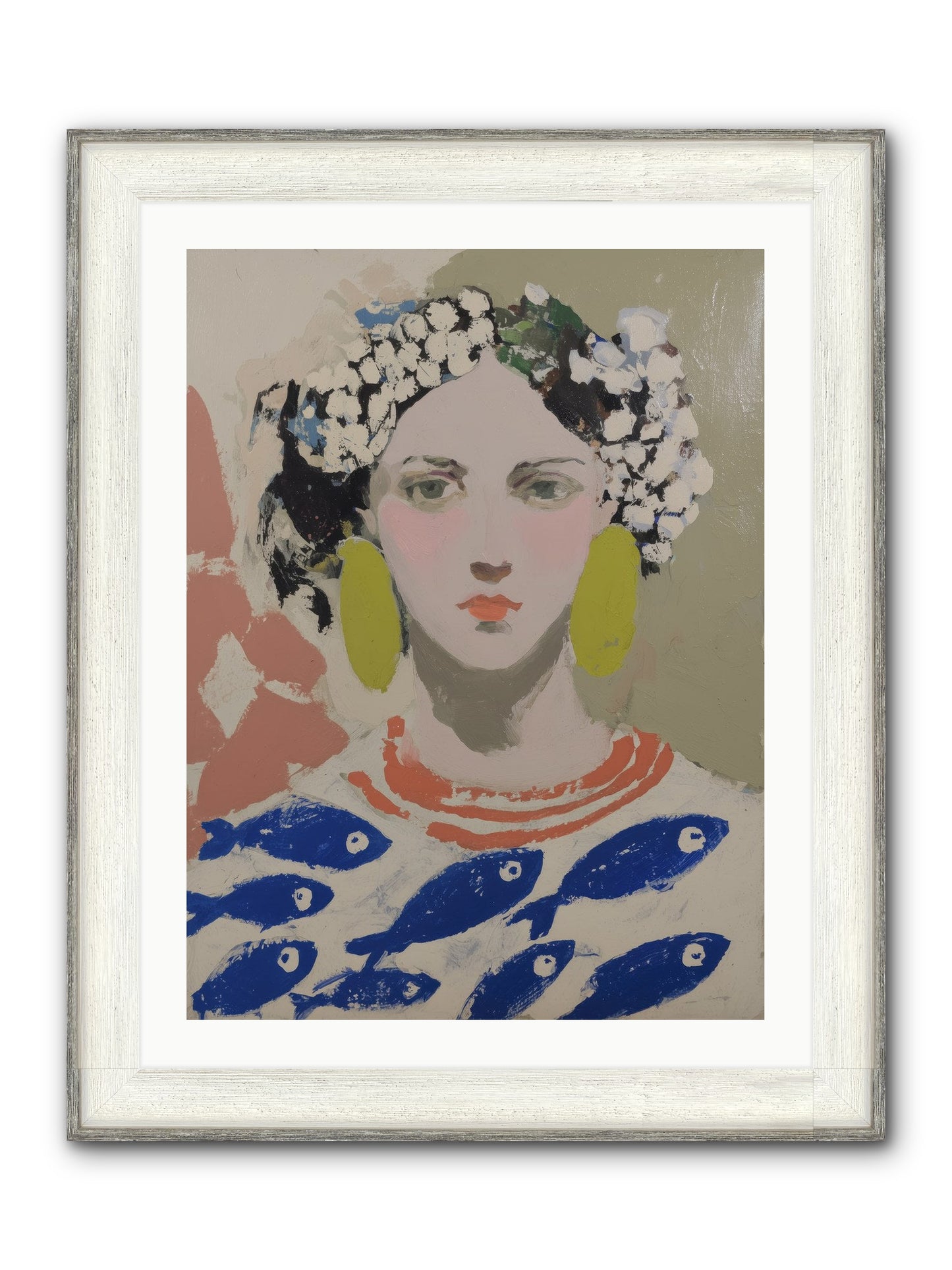 Empress Of Riviera Tables Framed Print - Driftwood White 24x32