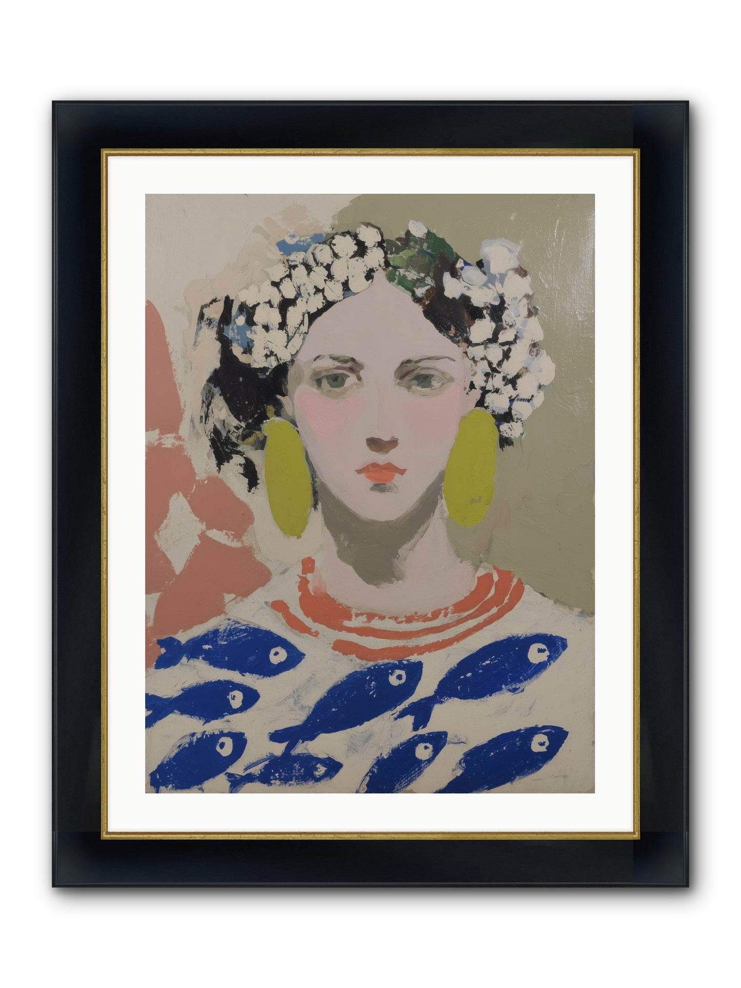 Empress Of Riviera Tables Framed Print - Wide Black w/Gold 24x32