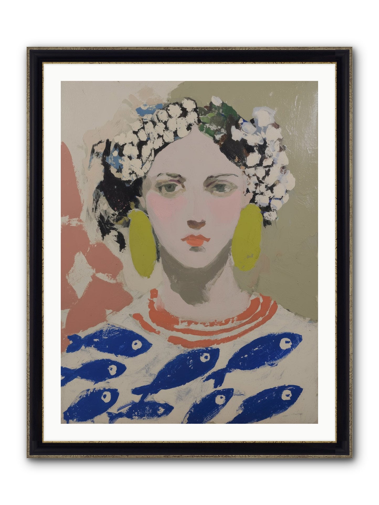 Empress Of Riviera Tables Framed Print - Black & Gold 30x40