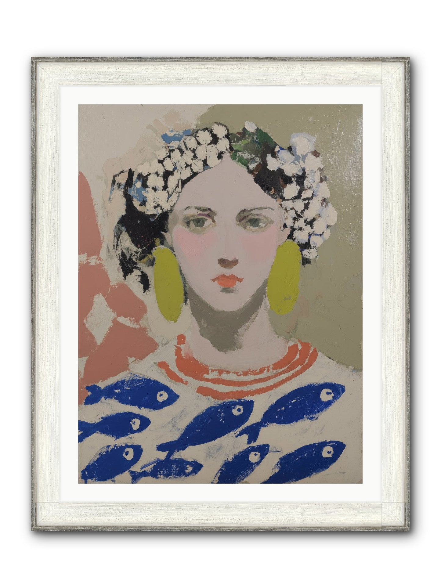 Empress Of Riviera Tables Framed Print - Driftwood White 30x40