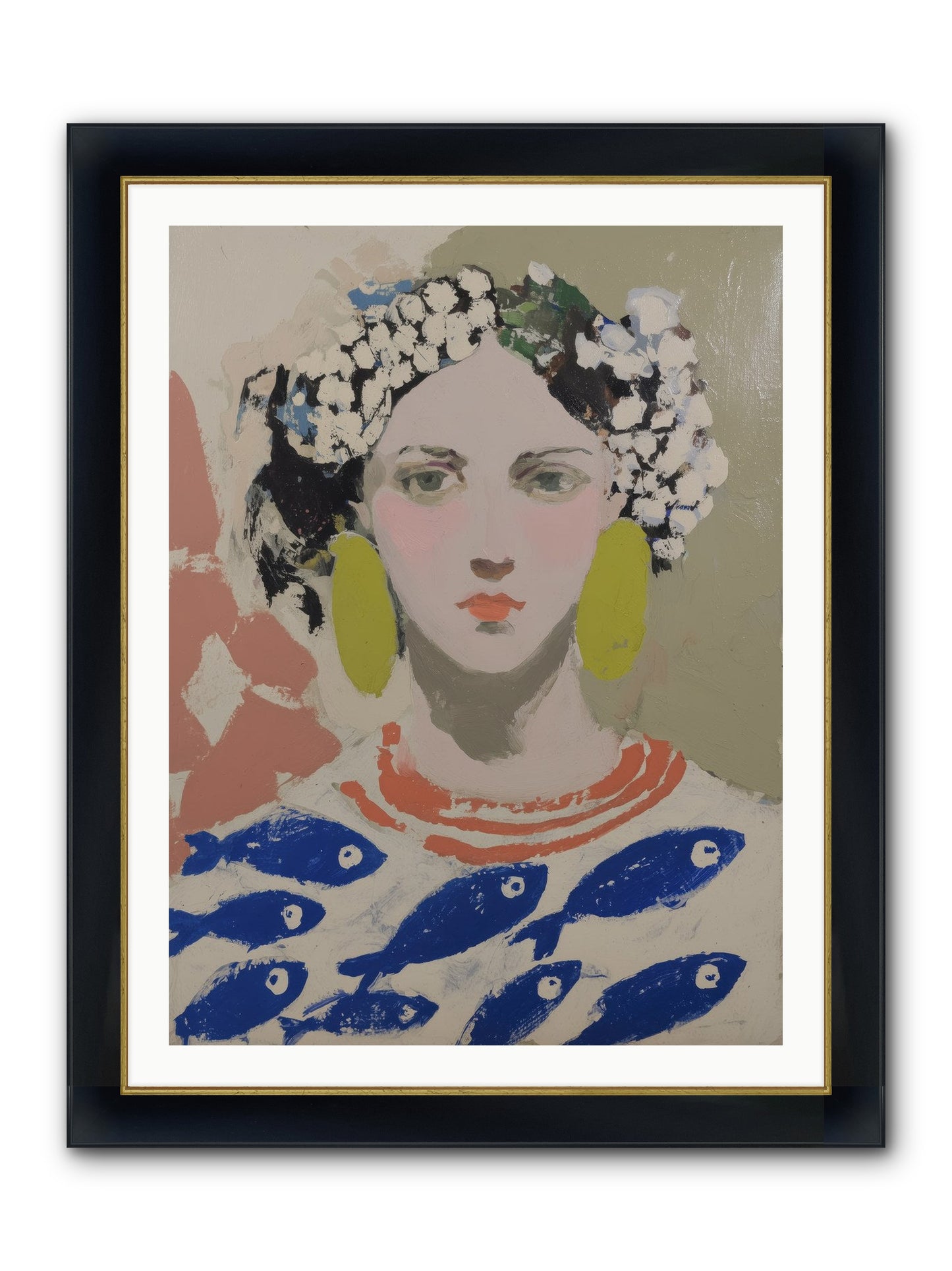 Empress Of Riviera Tables Framed Print - Wide Black w/Gold 30x40