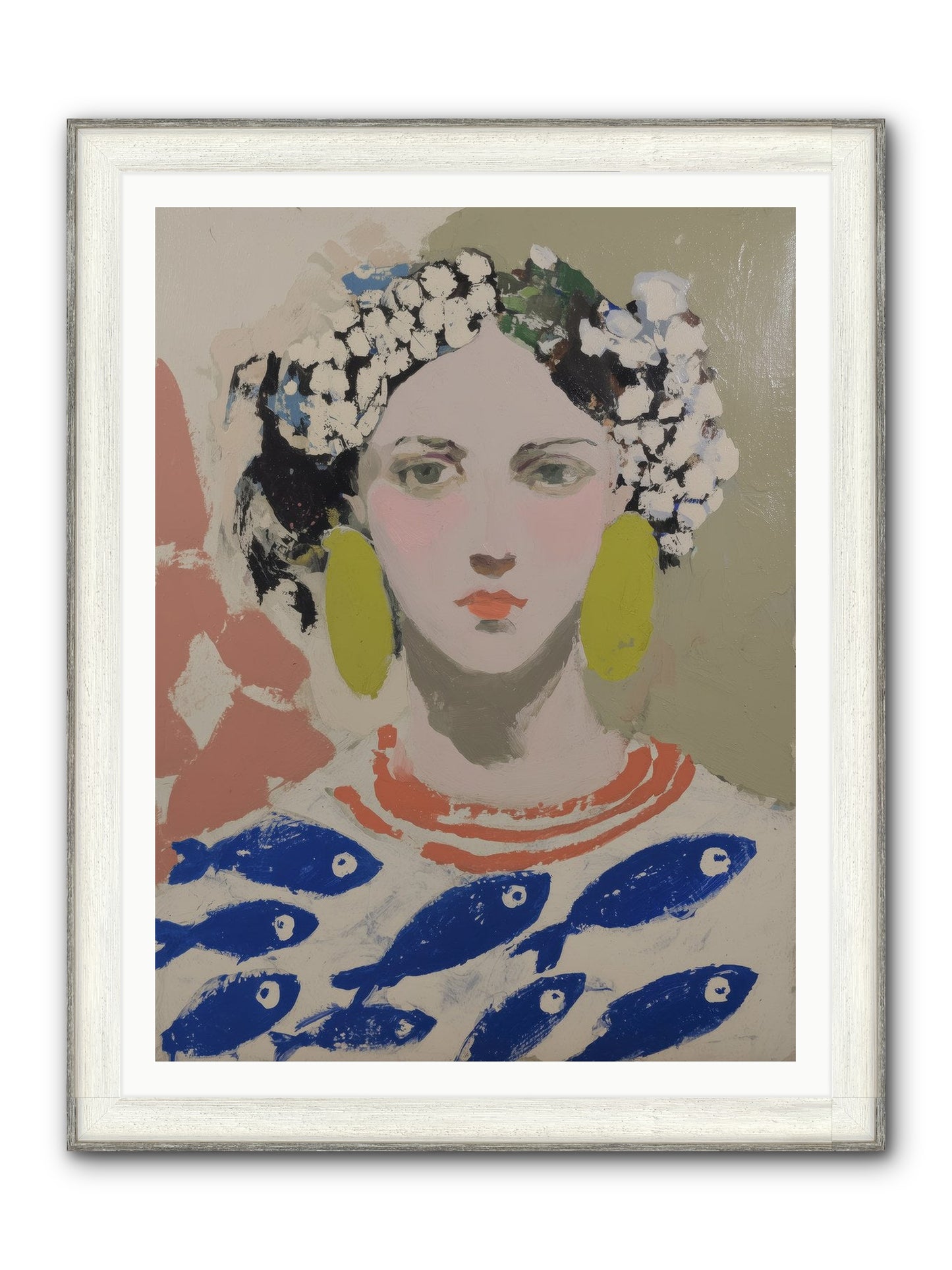 Empress Of Riviera Tables Framed Print - Driftwood White 36x48
