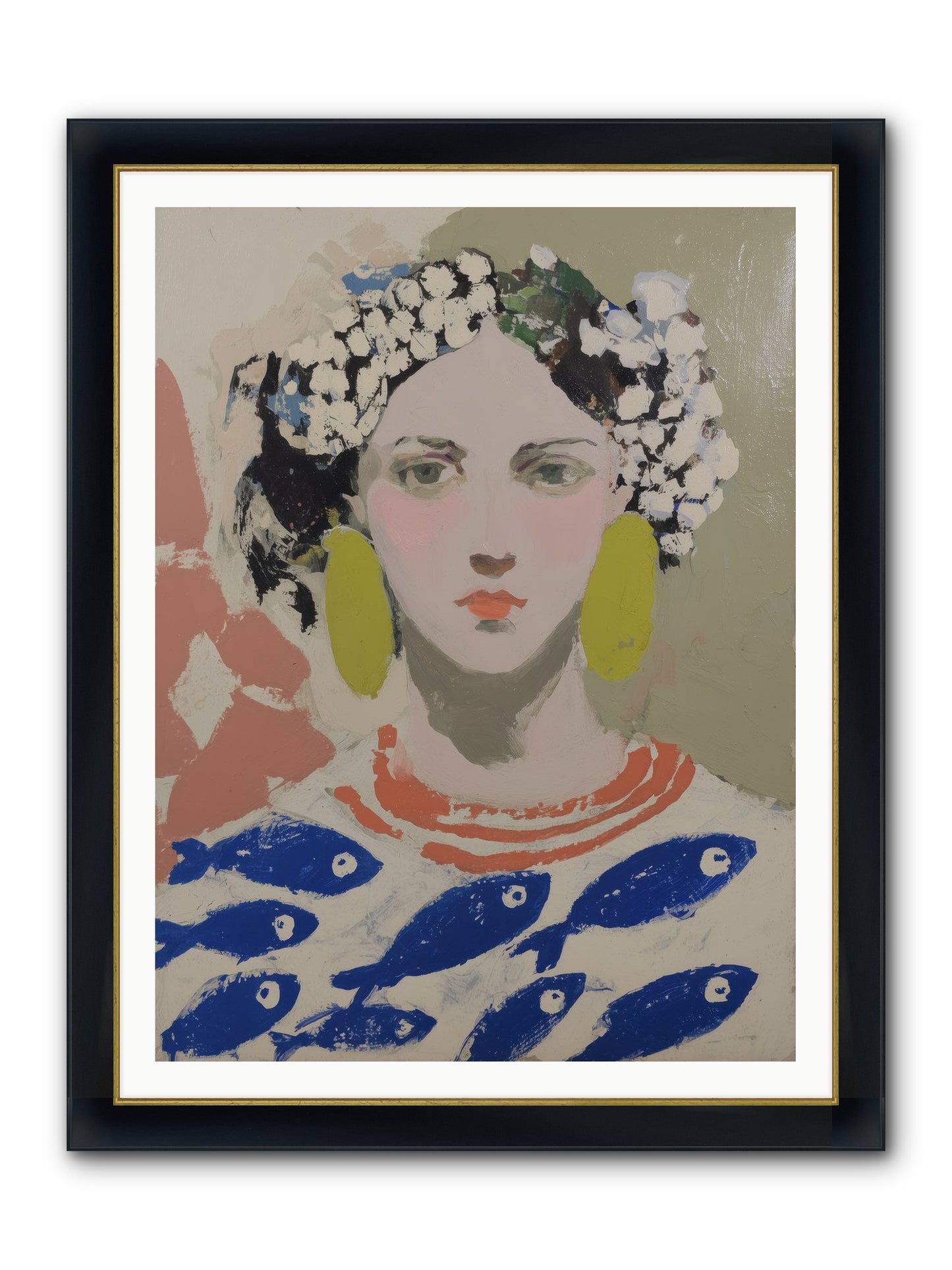 Empress Of Riviera Tables Framed Print - Wide Black w/Gold 36x48