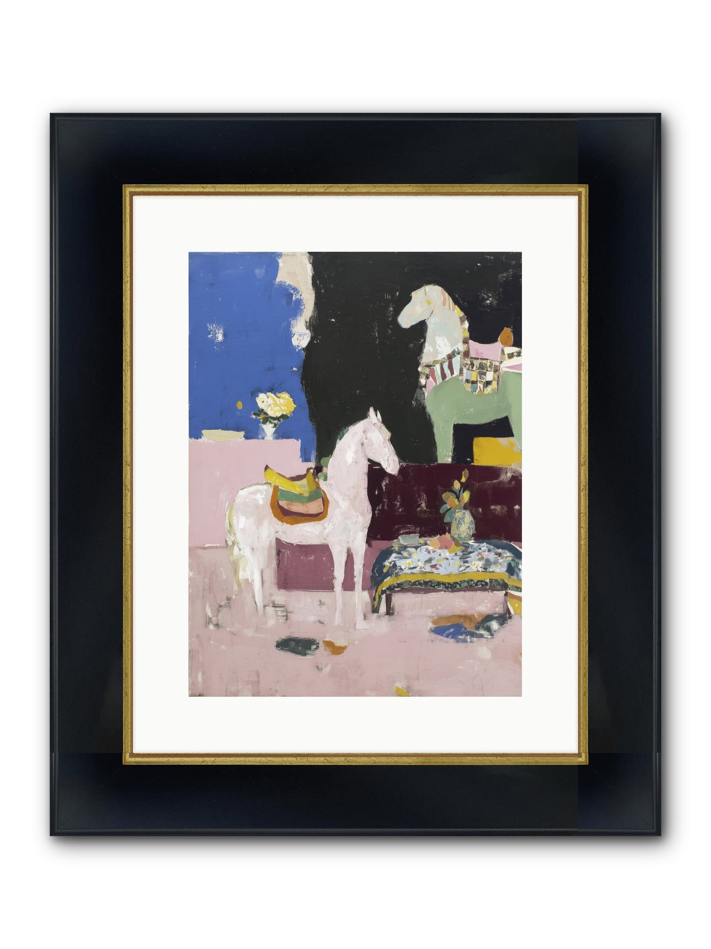 Empty Chair Framed Print - Wide Black w/Gold 12x16