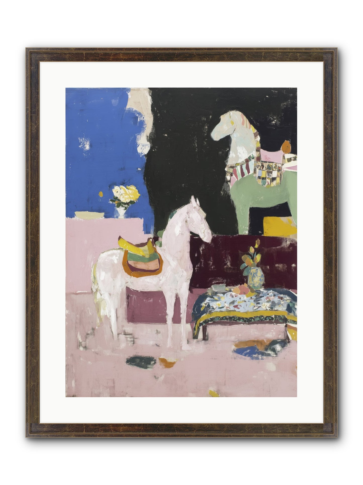 Empty Chair Framed Print - Slimwoods Black/Gold 18x24