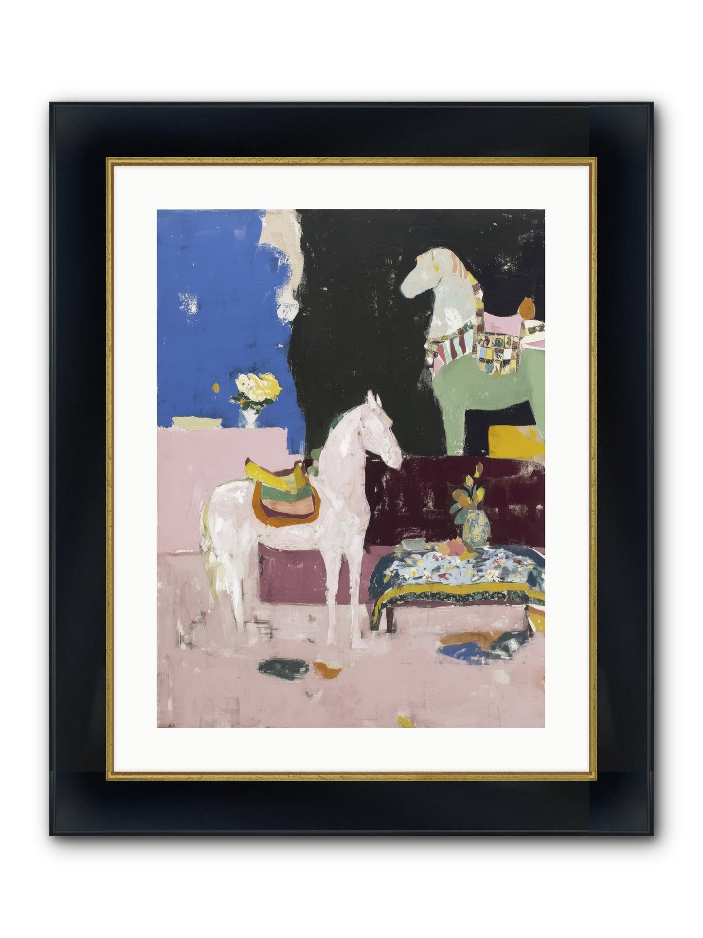 Empty Chair Framed Print - Wide Black w/Gold 18x24