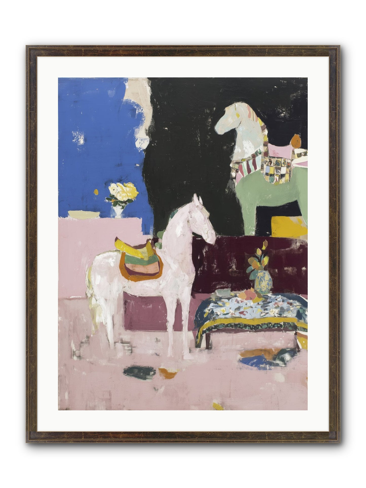 Empty Chair Framed Print - Slimwoods Black/Gold 24x32