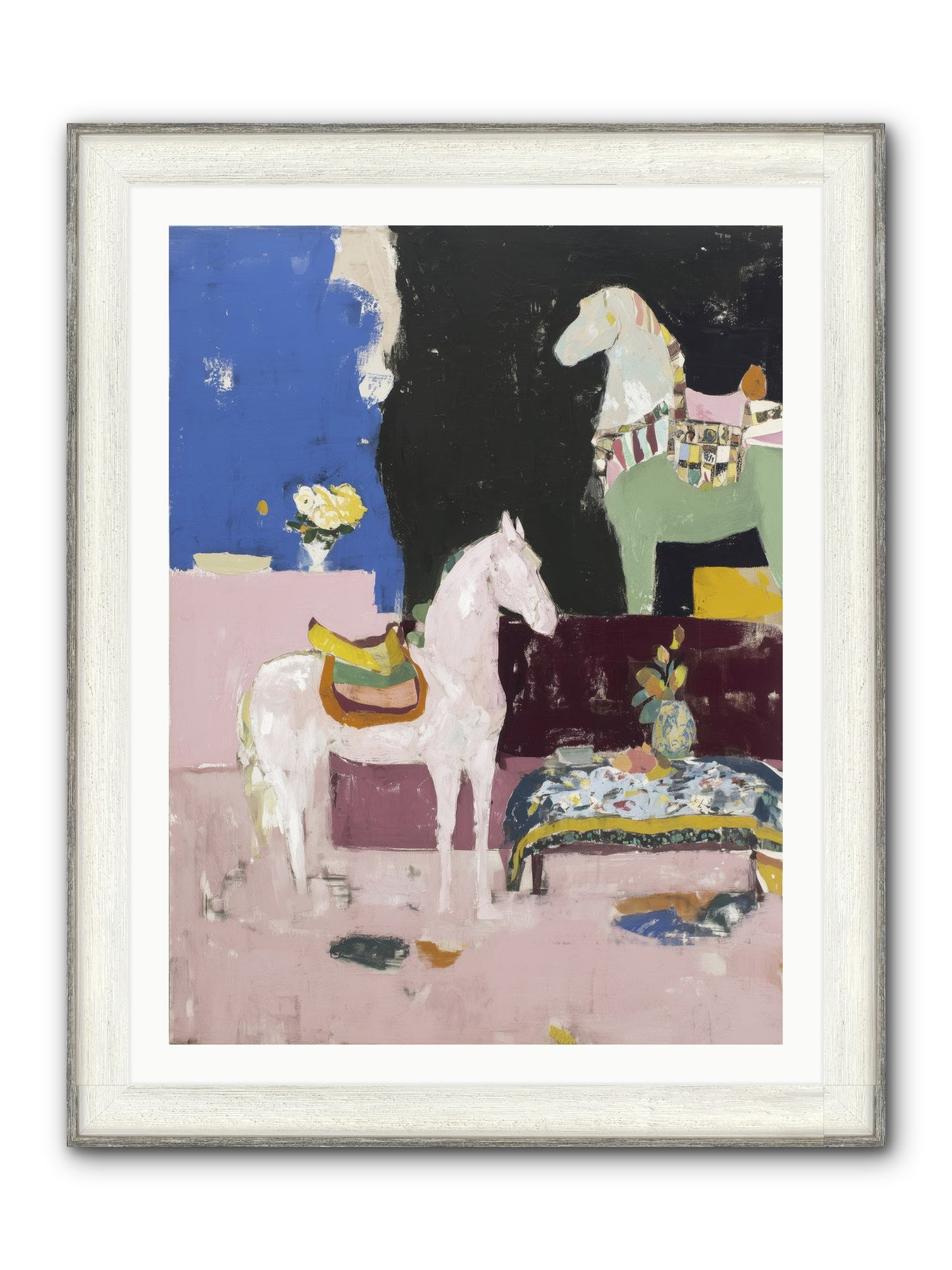 Empty Chair Framed Print - Driftwood White 30x40