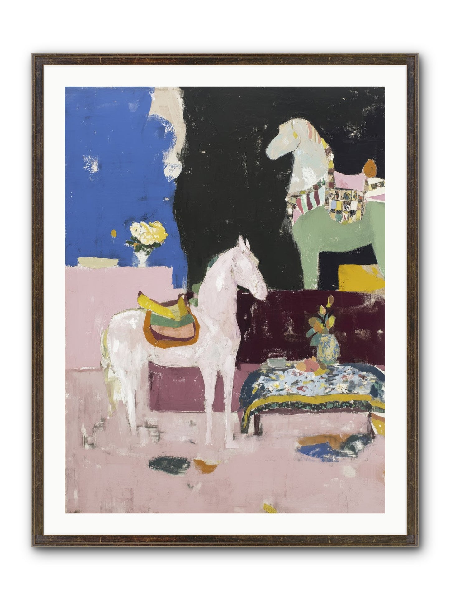 Empty Chair Framed Print - Slimwoods Black/Gold 30x40