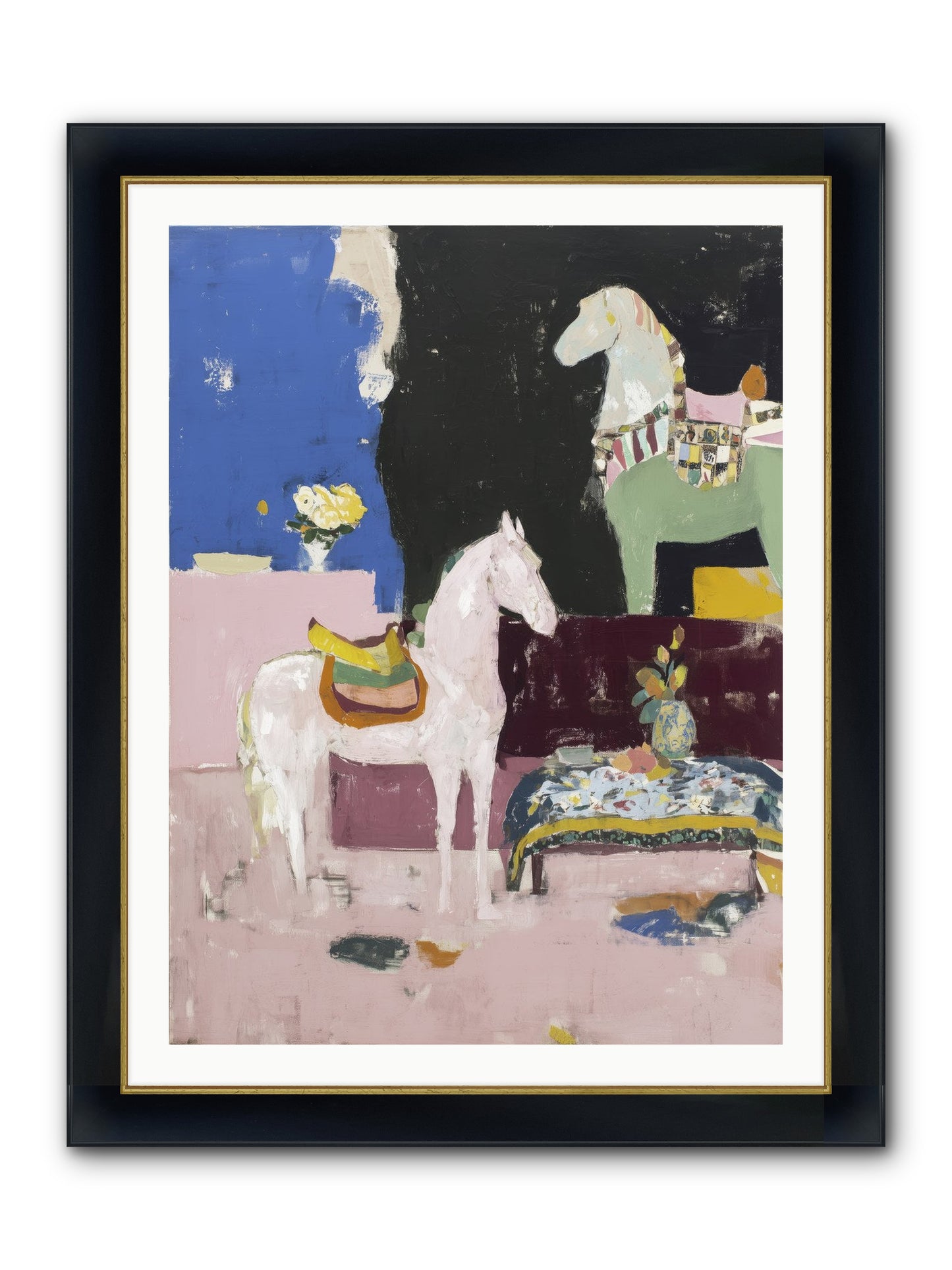 Empty Chair Framed Print - Wide Black w/Gold 30x40