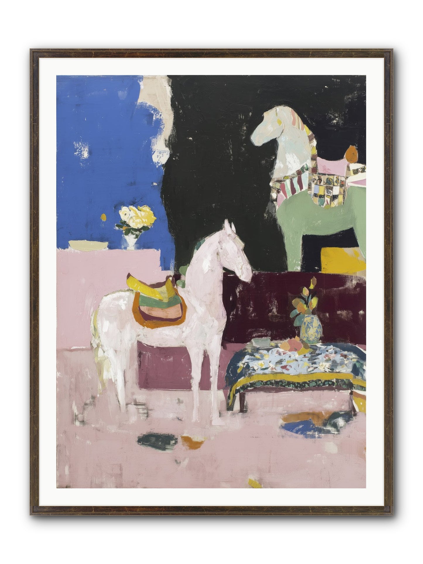 Empty Chair Framed Print - Slimwoods Black/Gold 36x48