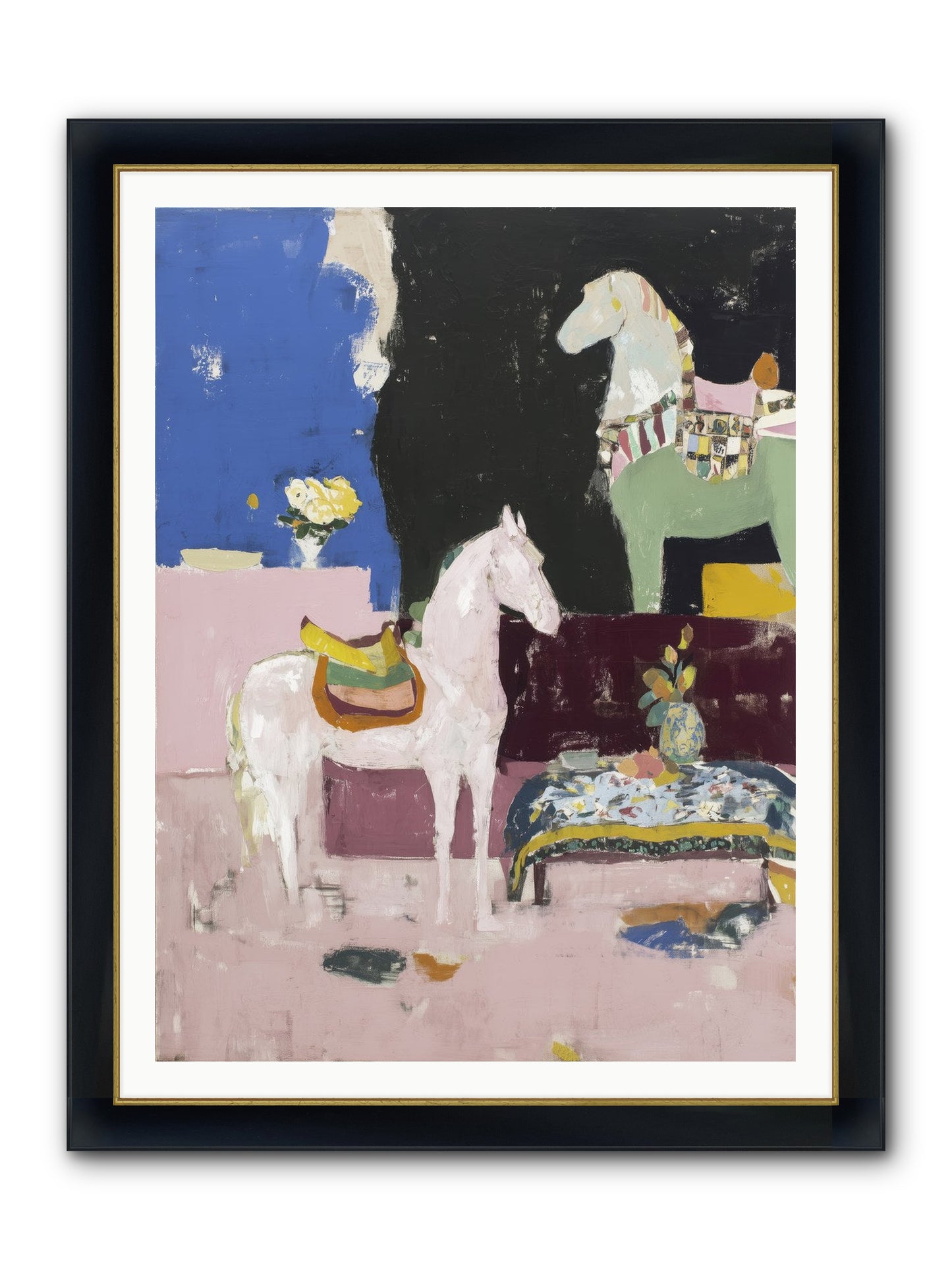 Empty Chair Framed Print - Wide Black w/Gold 36x48