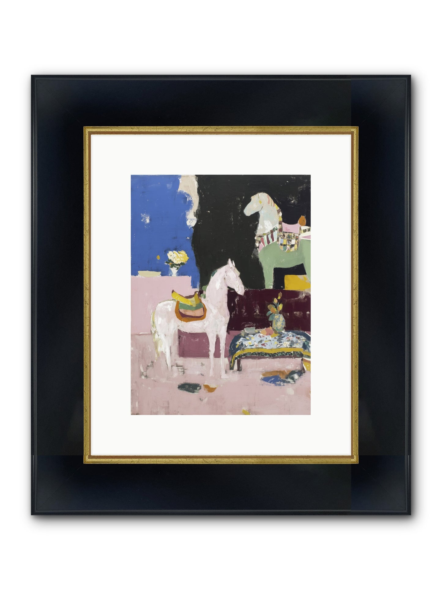 Empty Chair Framed Print - Wide Black w/Gold 9x12
