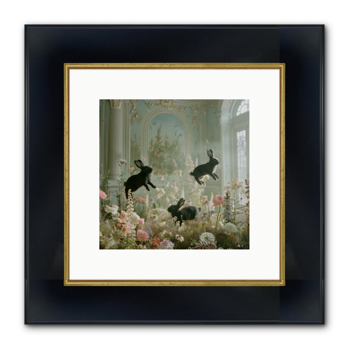 Enchanted Thicket Framed Print - Wide Black w/Gold 10x10