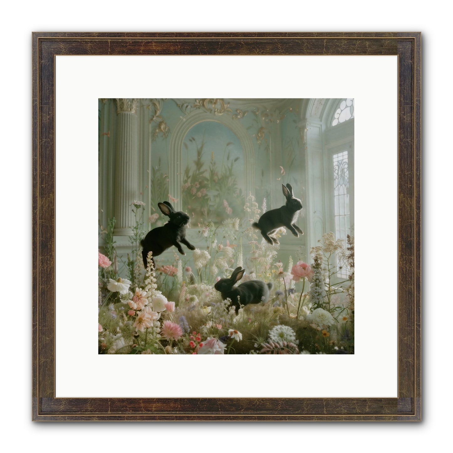 Enchanted Thicket Framed Print - Slimwoods Black/Gold 12x12