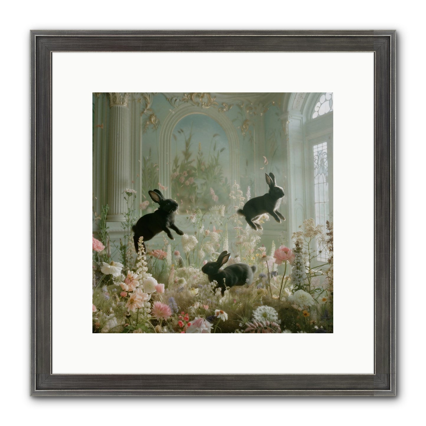 Enchanted Thicket Framed Print - Slimwoods Black/Silver 12x12