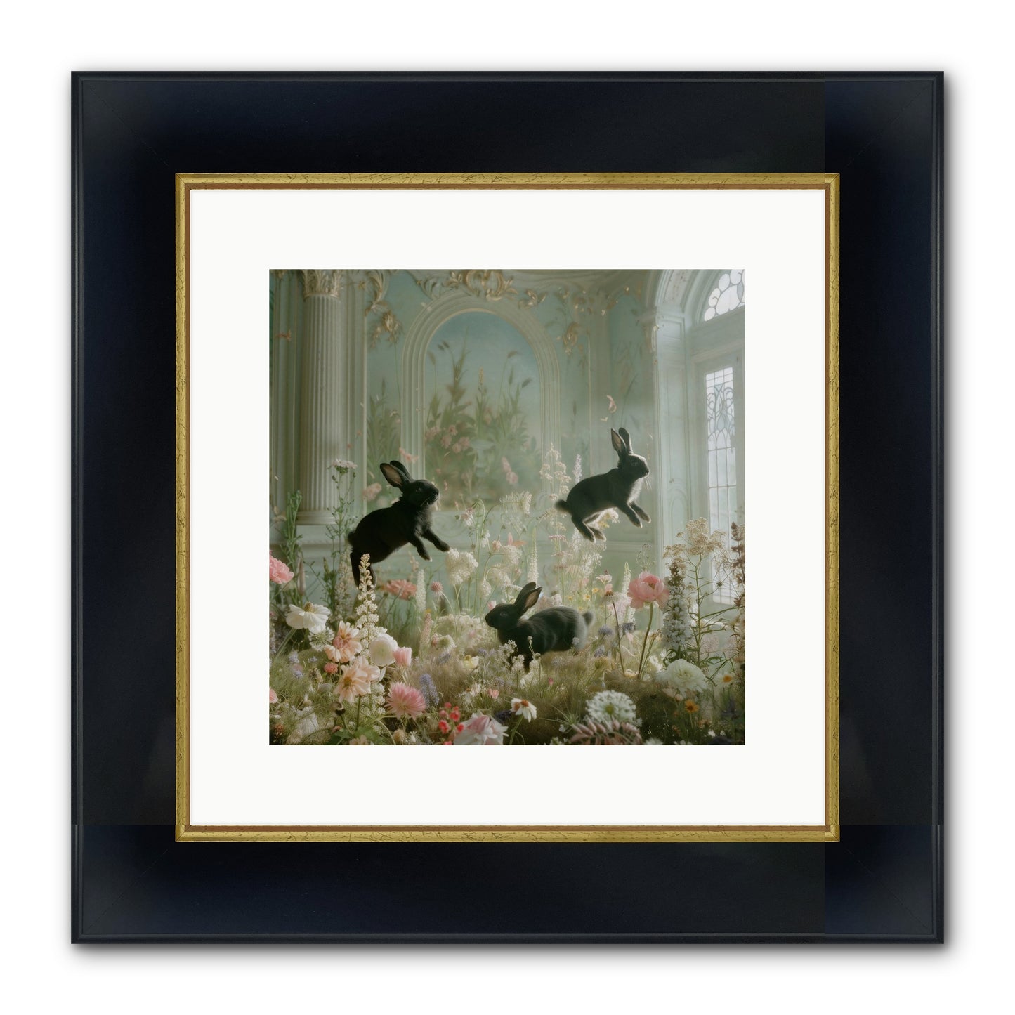 Enchanted Thicket Framed Print - Wide Black w/Gold 12x12