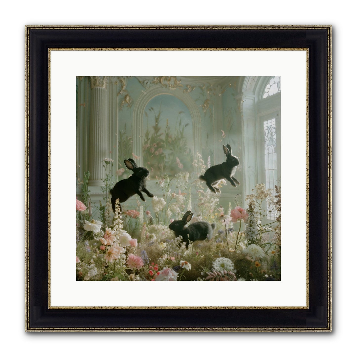 Enchanted Thicket Framed Print - Black & Gold 16x16