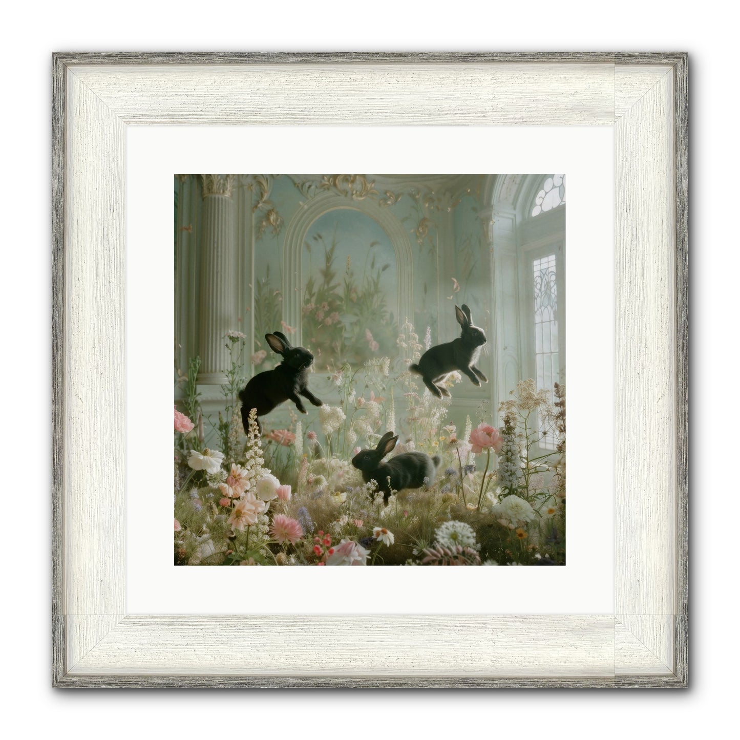 Enchanted Thicket Framed Print - Driftwood White 16x16
