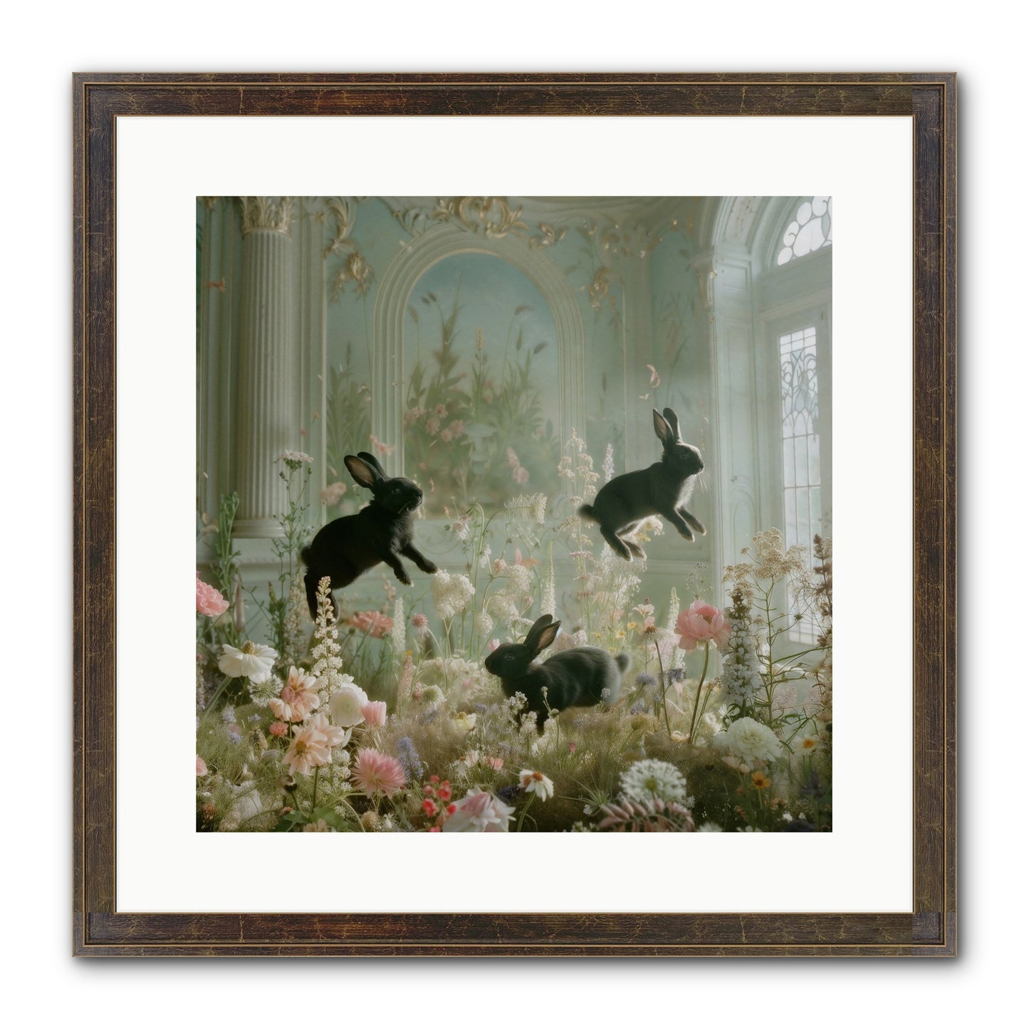 Enchanted Thicket Framed Print - Slimwoods Black/Gold 16x16