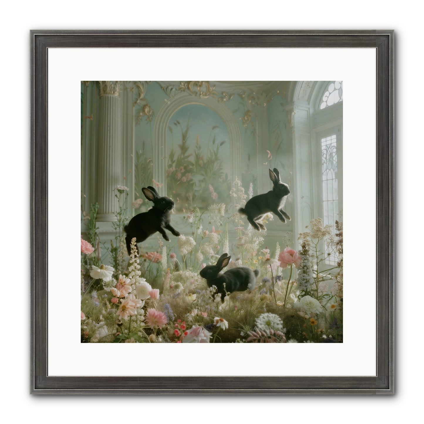 Enchanted Thicket Framed Print - Slimwoods Black/Silver 16x16