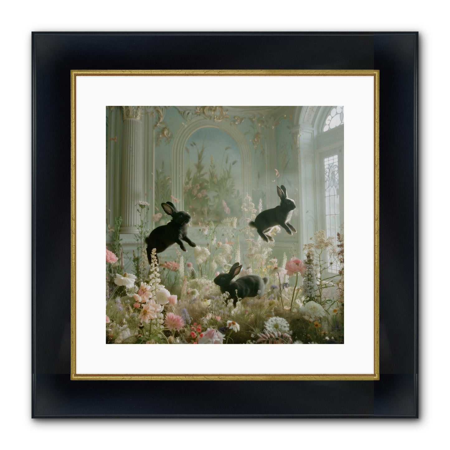 Enchanted Thicket Framed Print - Wide Black w/Gold 16x16