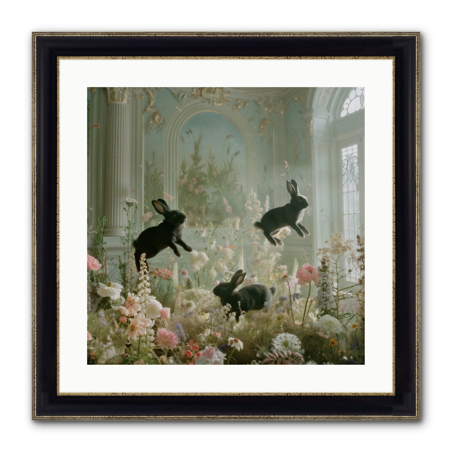 Enchanted Thicket Framed Print - Black & Gold 20x20
