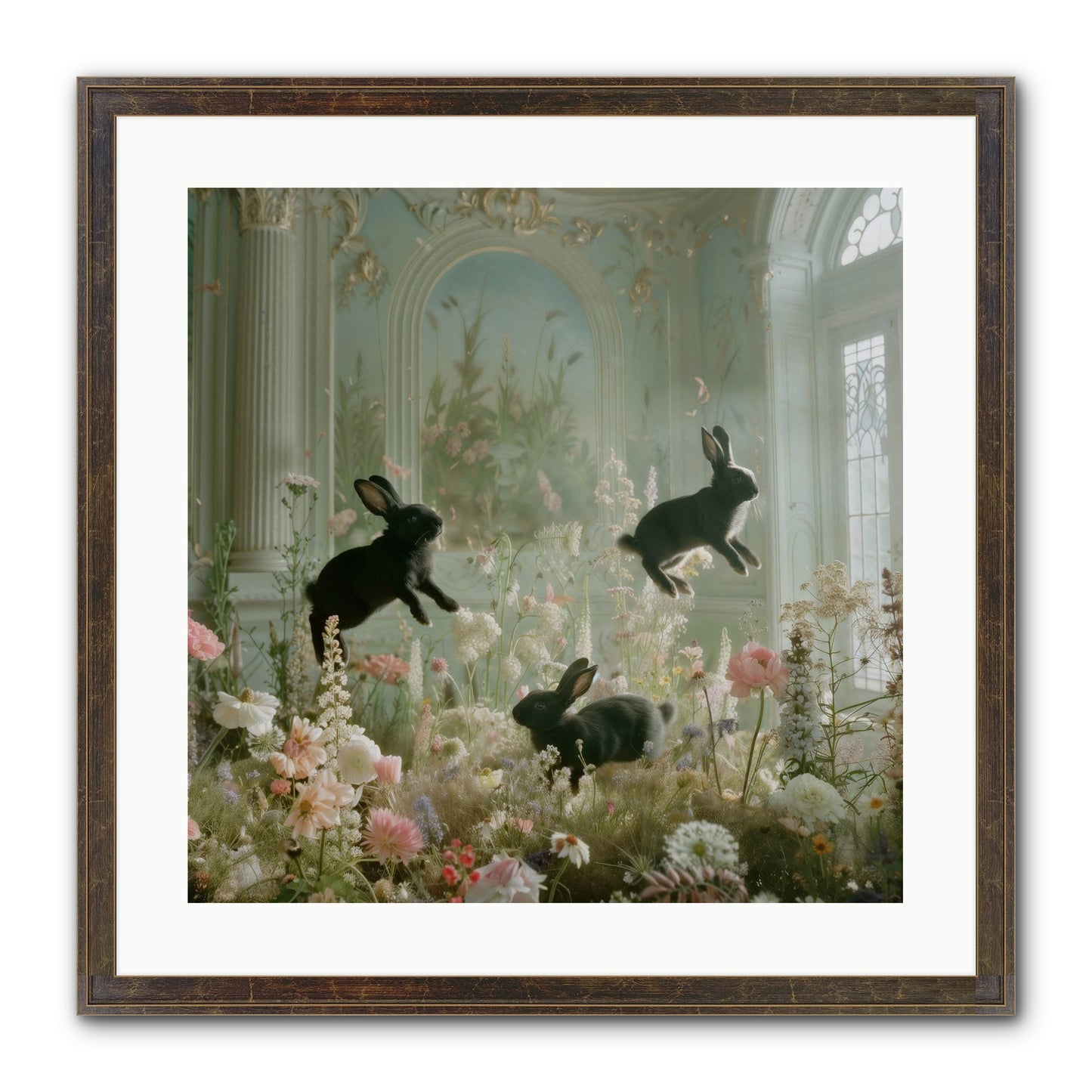 Enchanted Thicket Framed Print - Slimwoods Black/Gold 20x20