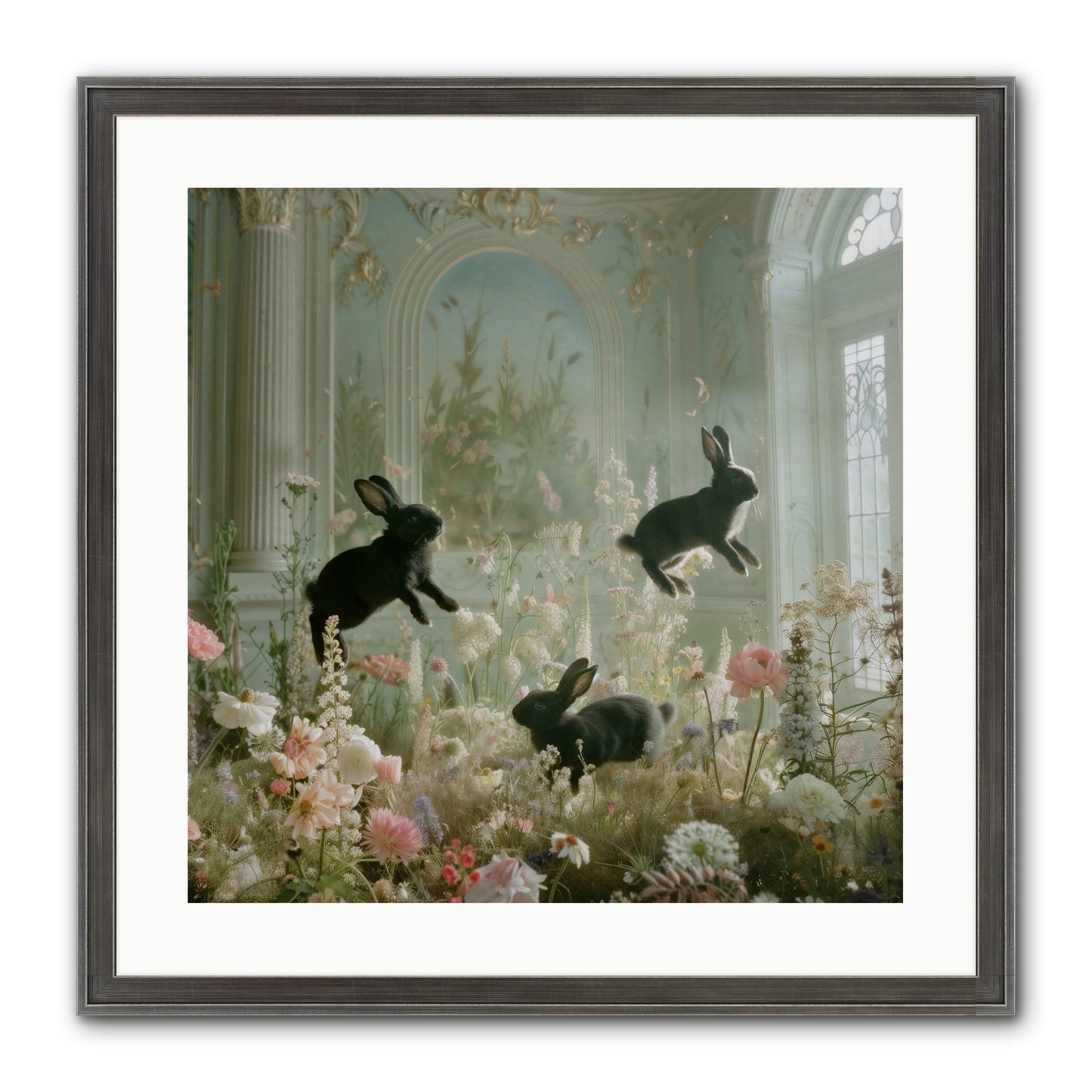 Enchanted Thicket Framed Print - Slimwoods Black/Silver 20x20