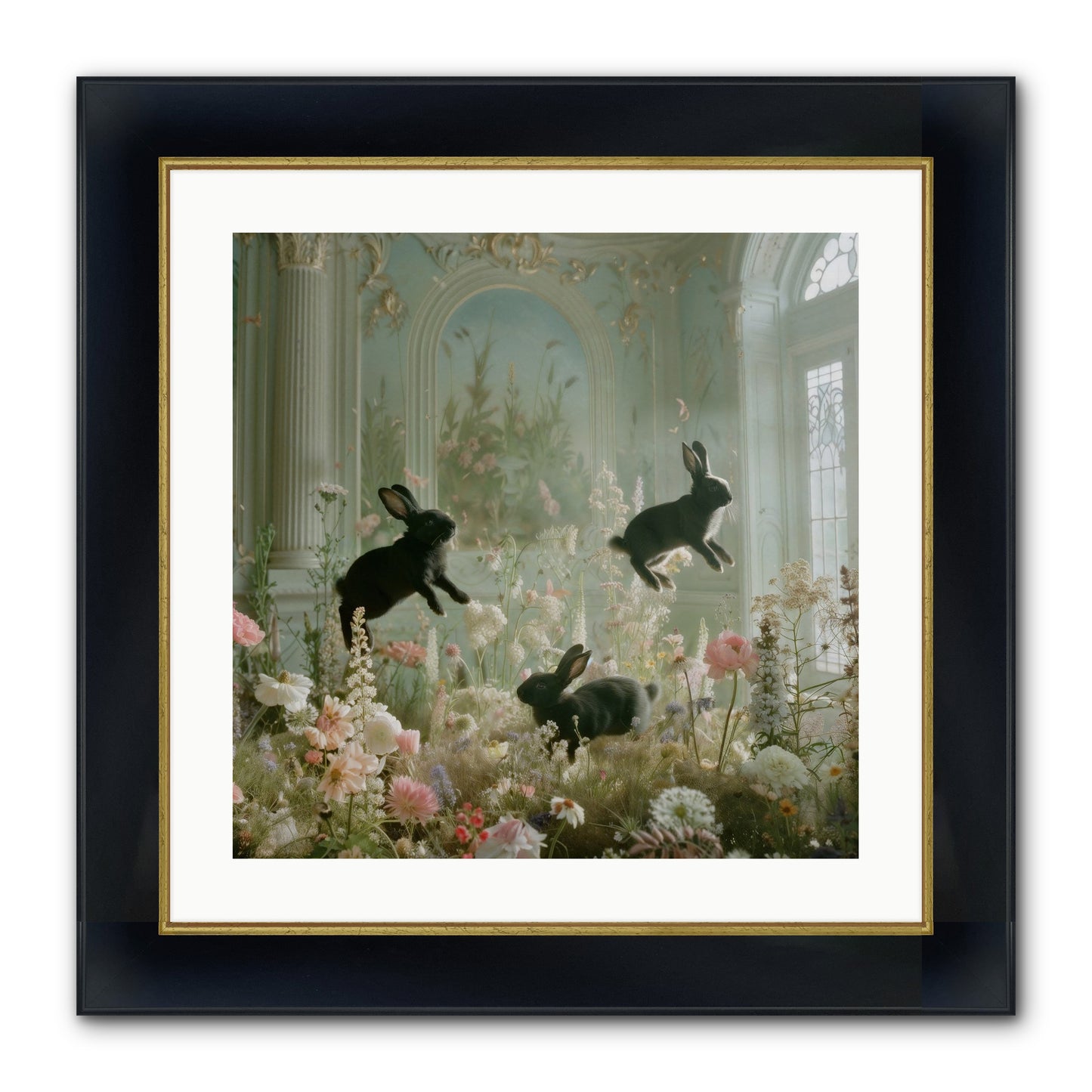 Enchanted Thicket Framed Print - Wide Black w/Gold 20x20