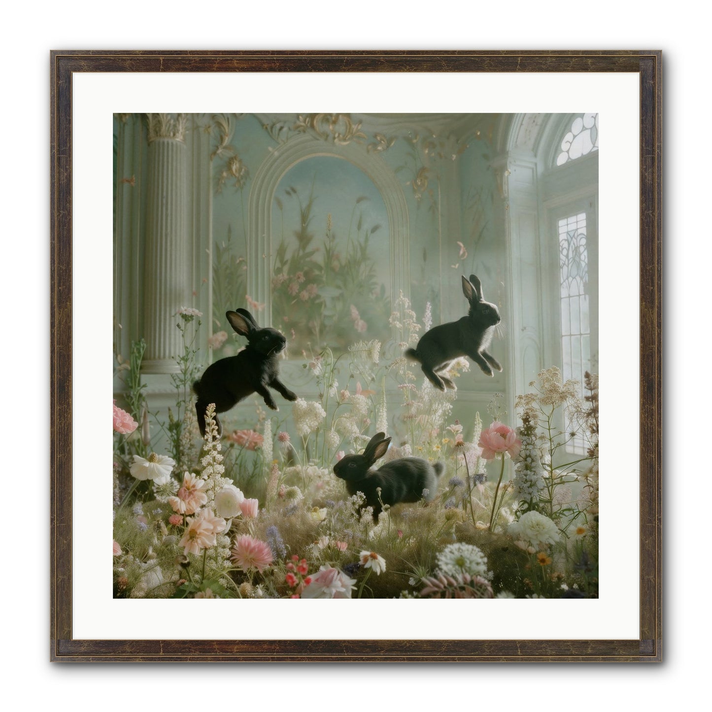Enchanted Thicket Framed Print - Slimwoods Black/Gold 24x24