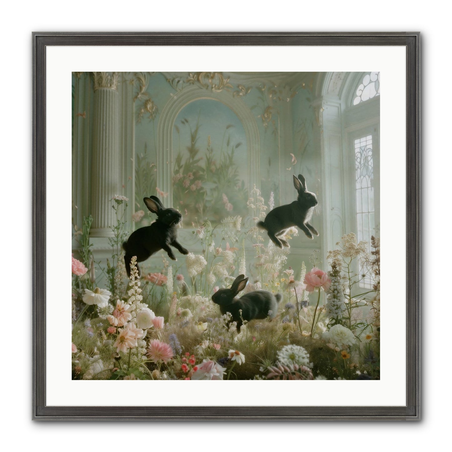 Enchanted Thicket Framed Print - Slimwoods Black/Silver 24x24