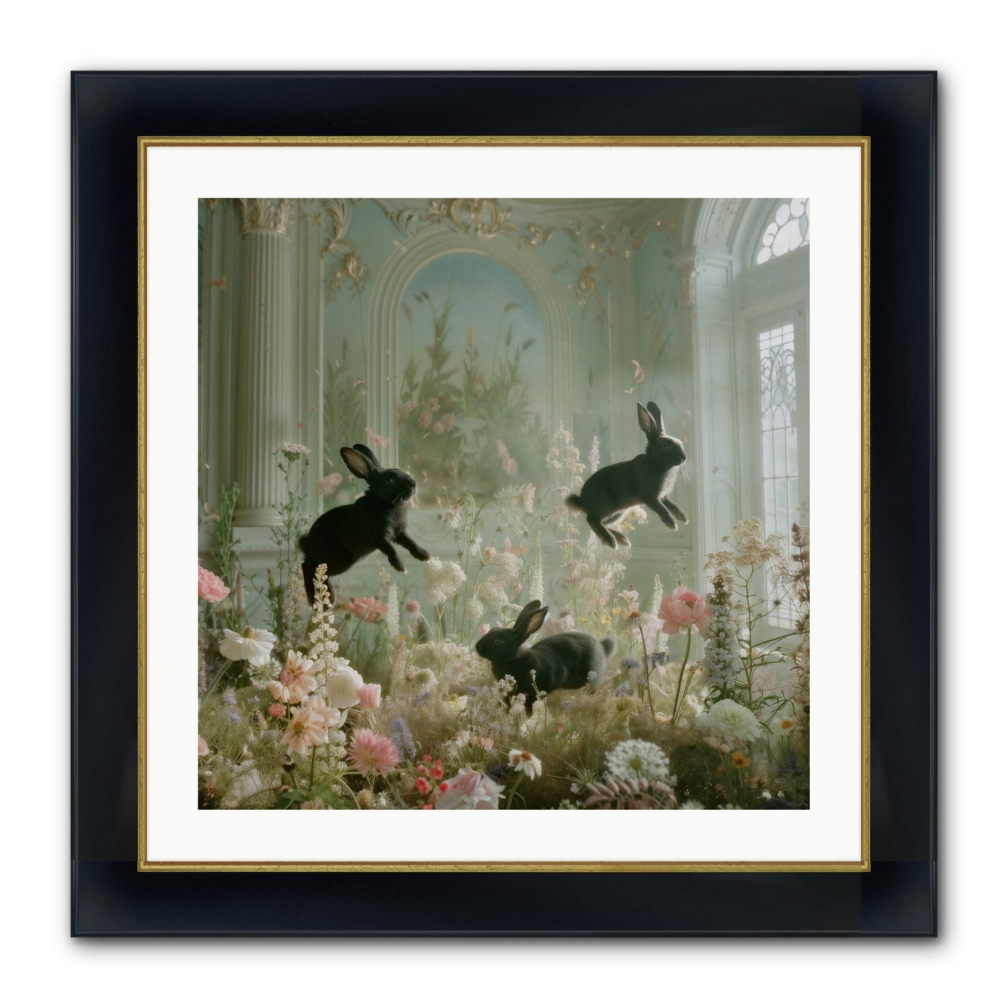 Enchanted Thicket Framed Print - Wide Black w/Gold 24x24