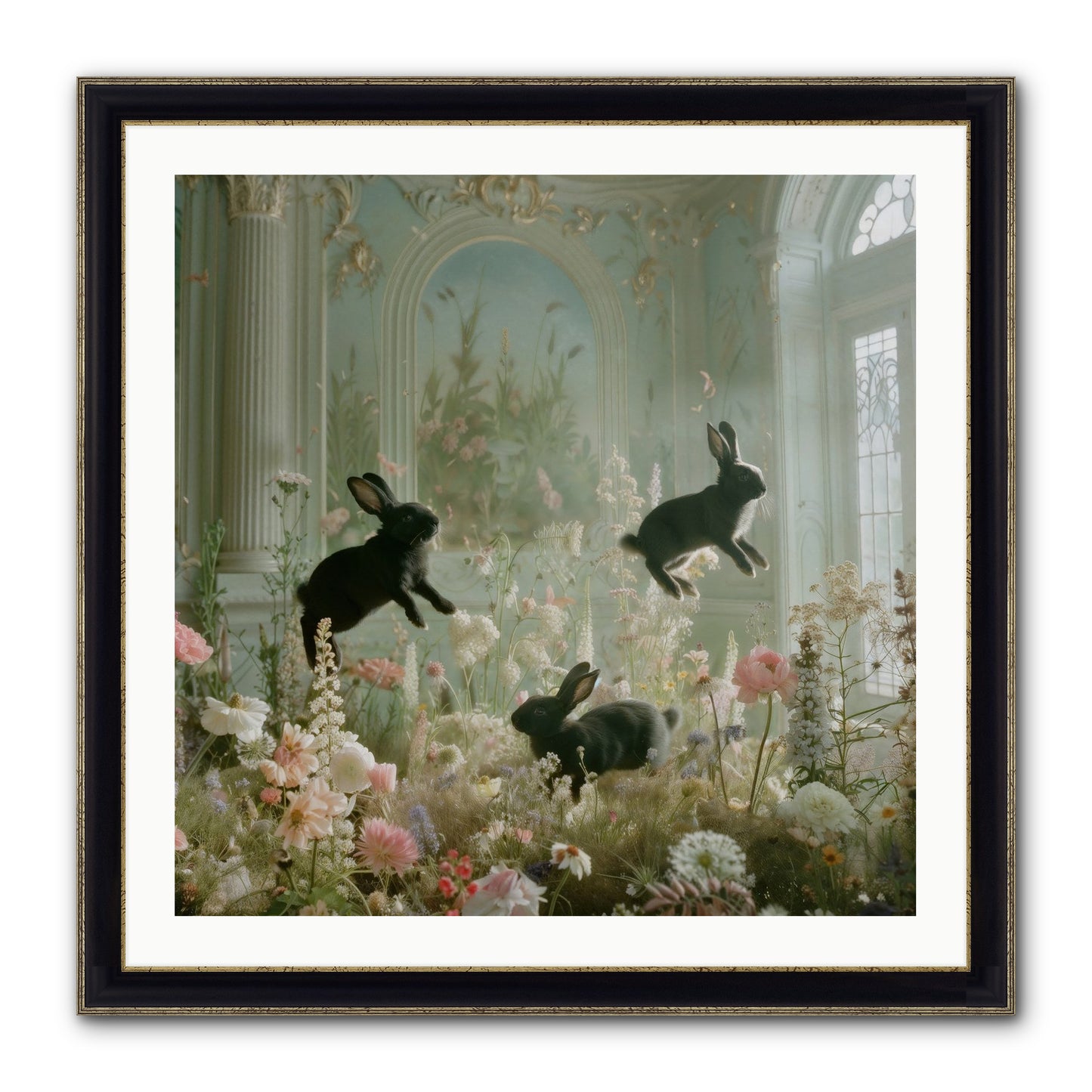 Enchanted Thicket Framed Print - Black & Gold 30x30