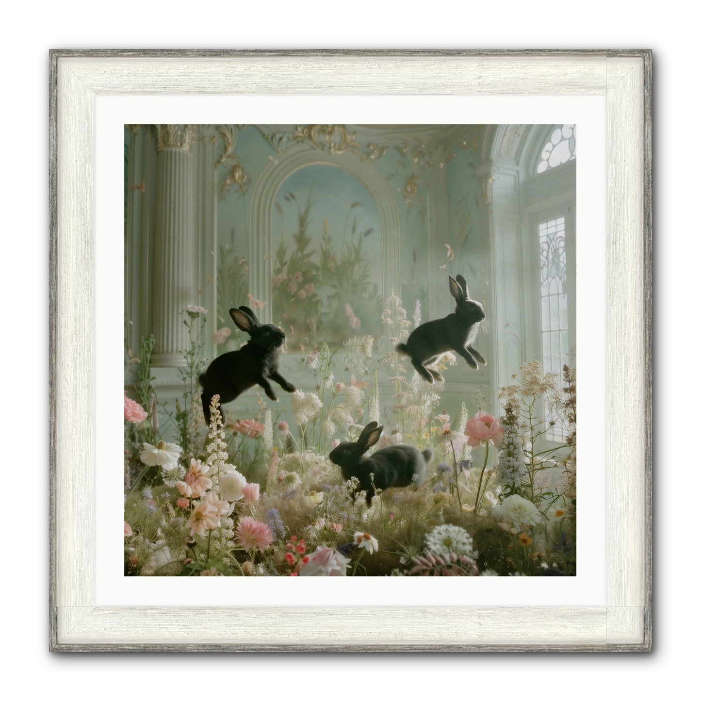 Enchanted Thicket Framed Print - Driftwood White 30x30