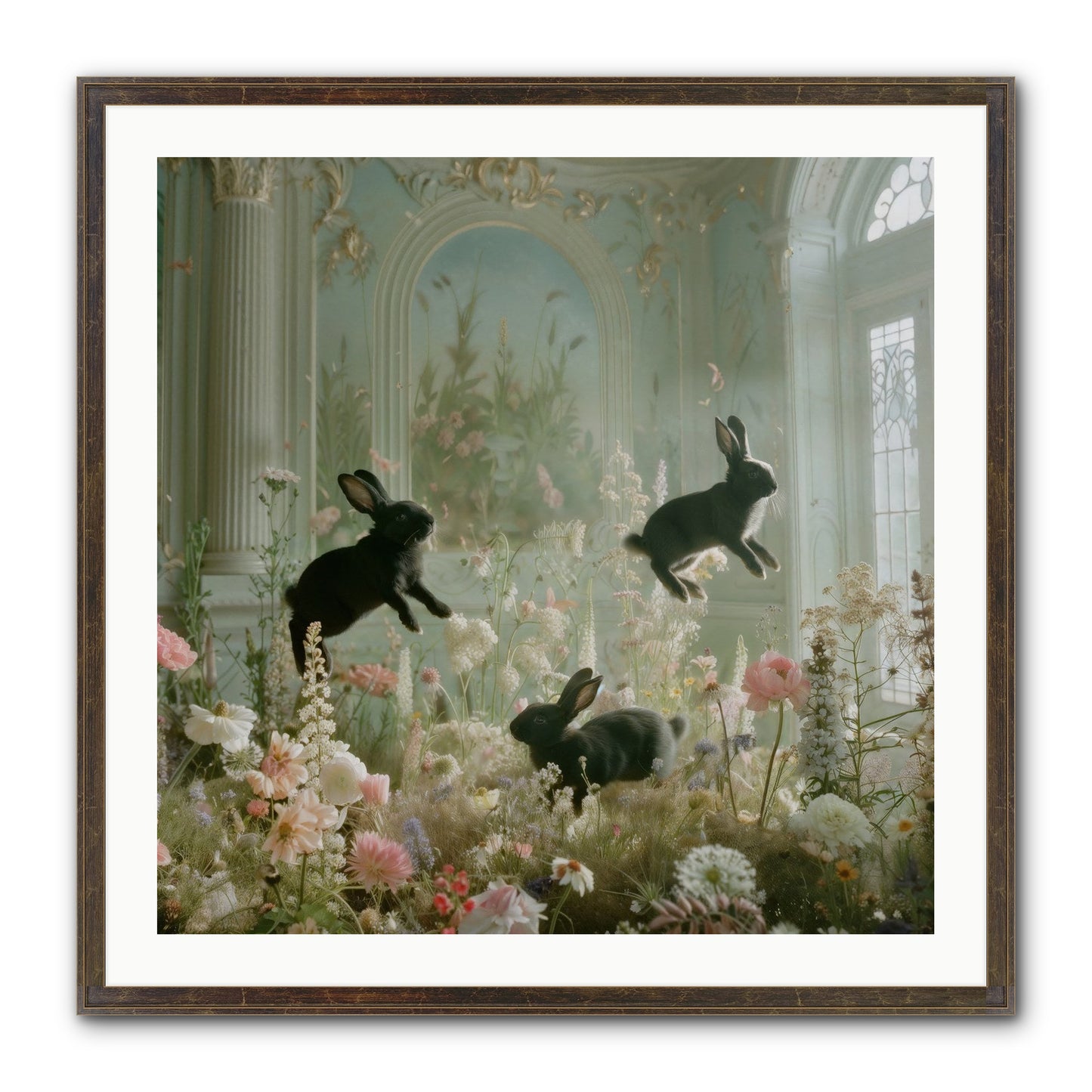 Enchanted Thicket Framed Print - Slimwoods Black/Gold 30x30