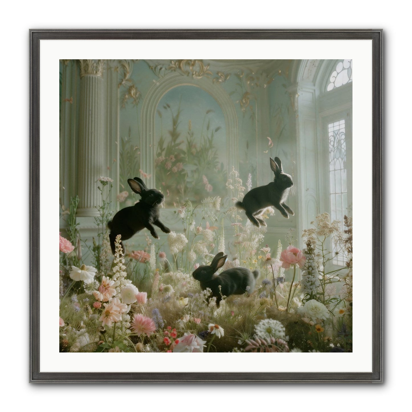 Enchanted Thicket Framed Print - Slimwoods Black/Silver 30x30