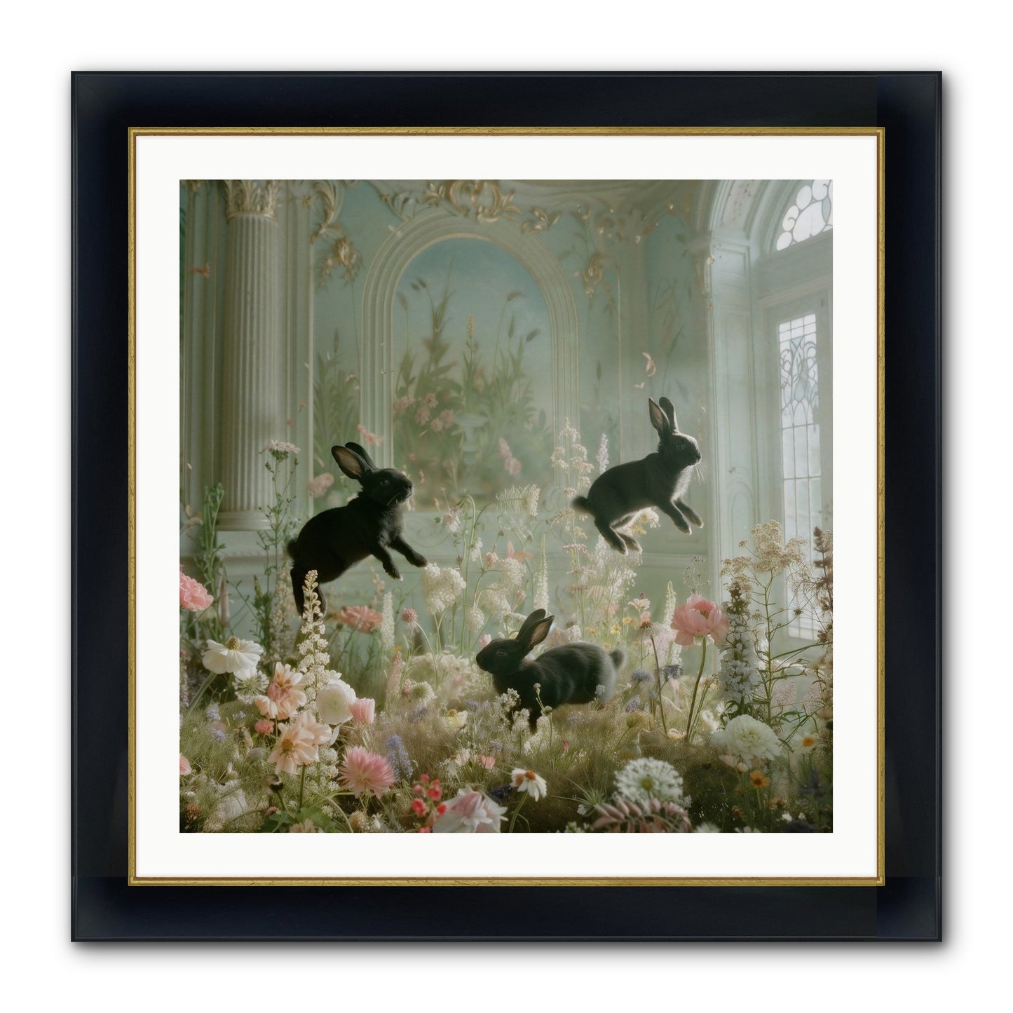 Enchanted Thicket Framed Print - Wide Black w/Gold 30x30